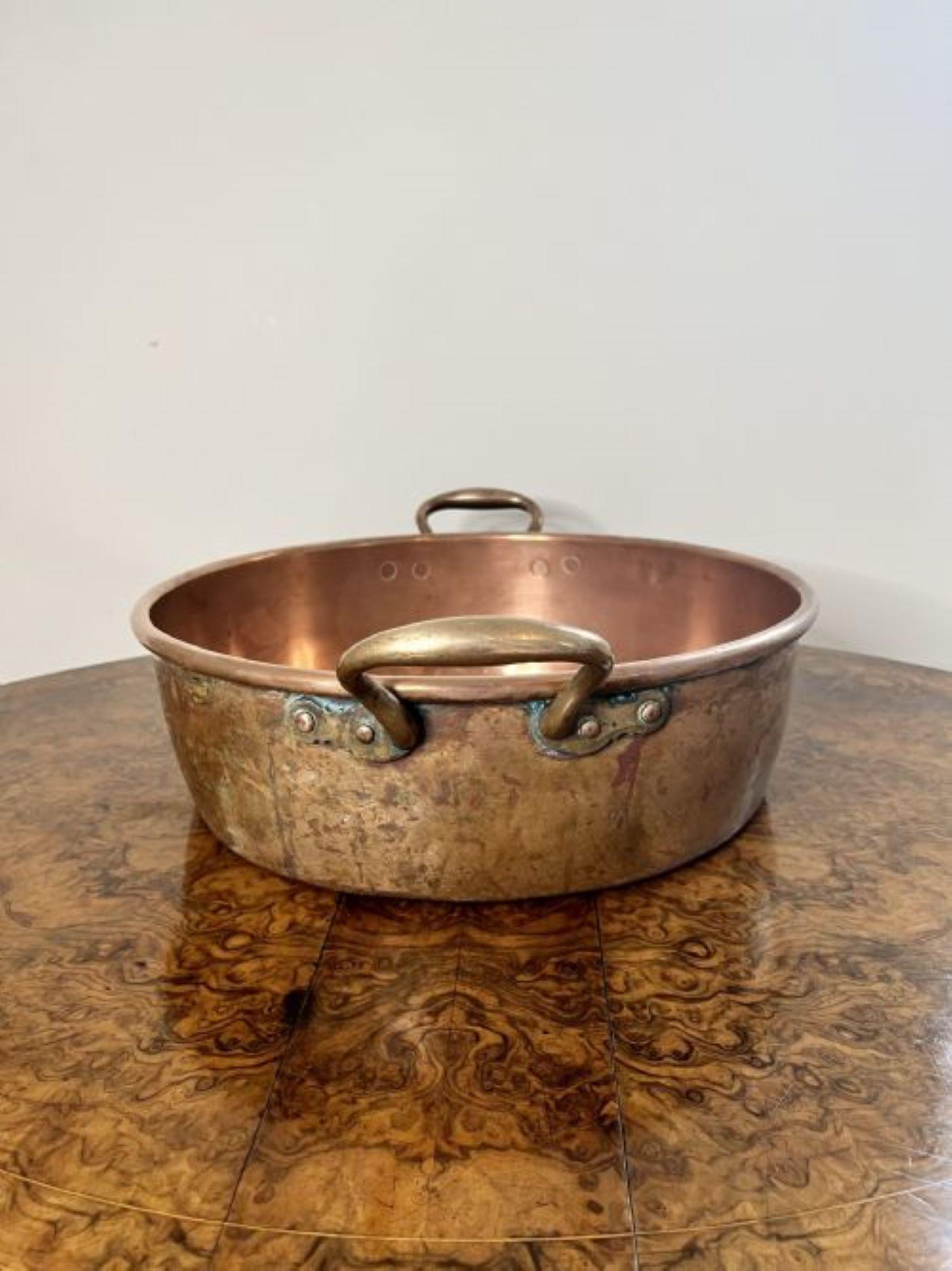 Large quality antique Victorian Hodges & Sons copper pan  For Sale 1