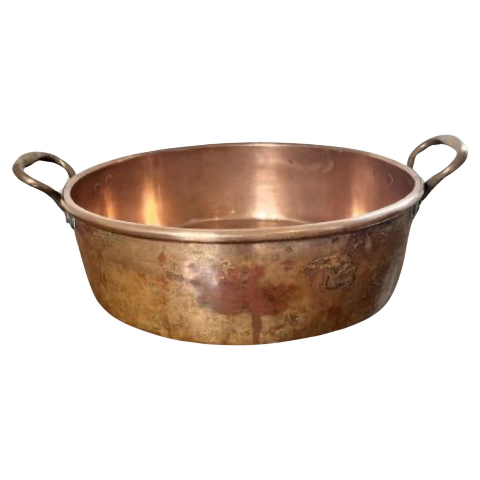 Large quality antique Victorian Hodges & Sons copper pan  For Sale