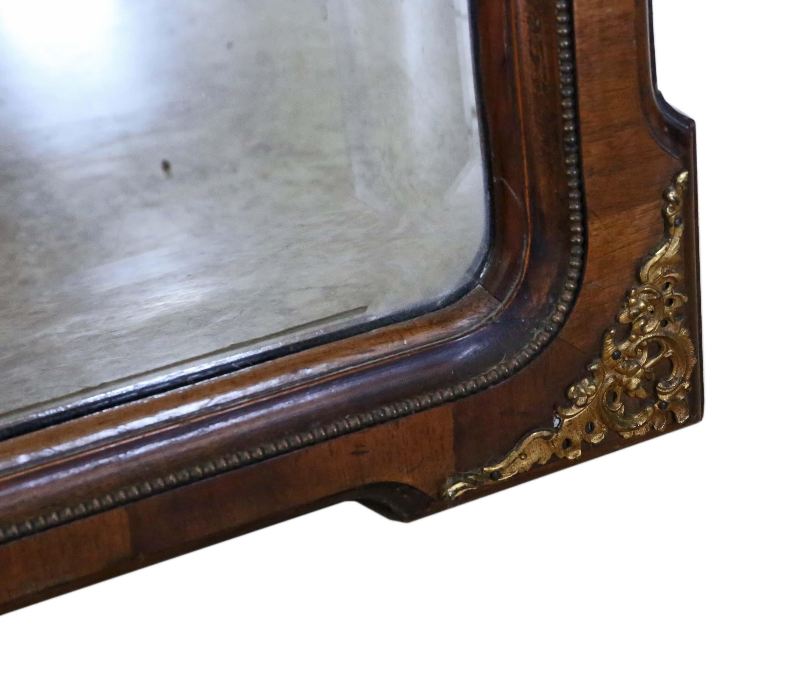 Large Quality Burr Walnut Full-Height Wall Mirror from circa 1910, Antique For Sale 6