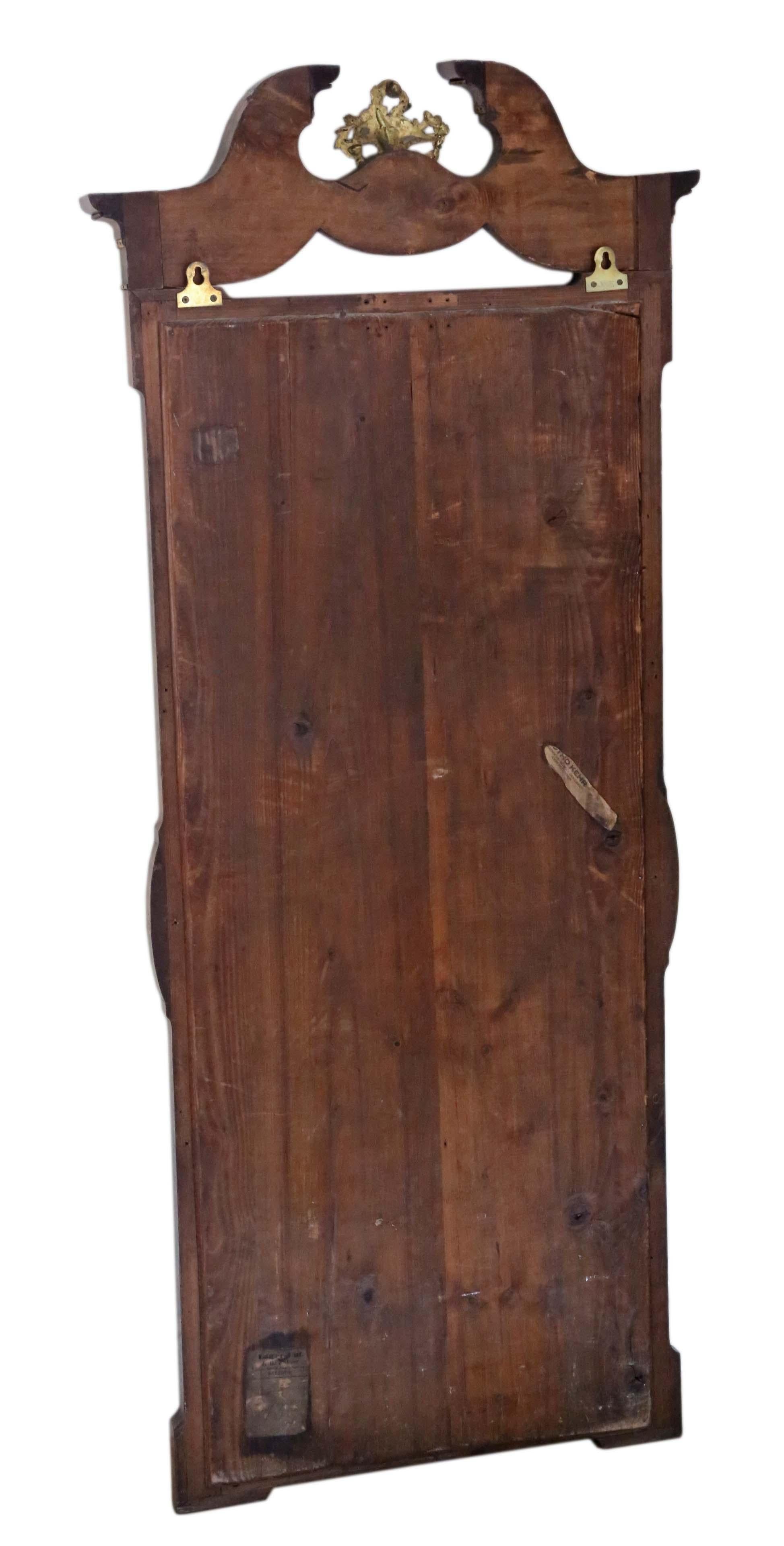 Large Quality Burr Walnut Full-Height Wall Mirror from circa 1910, Antique For Sale 7