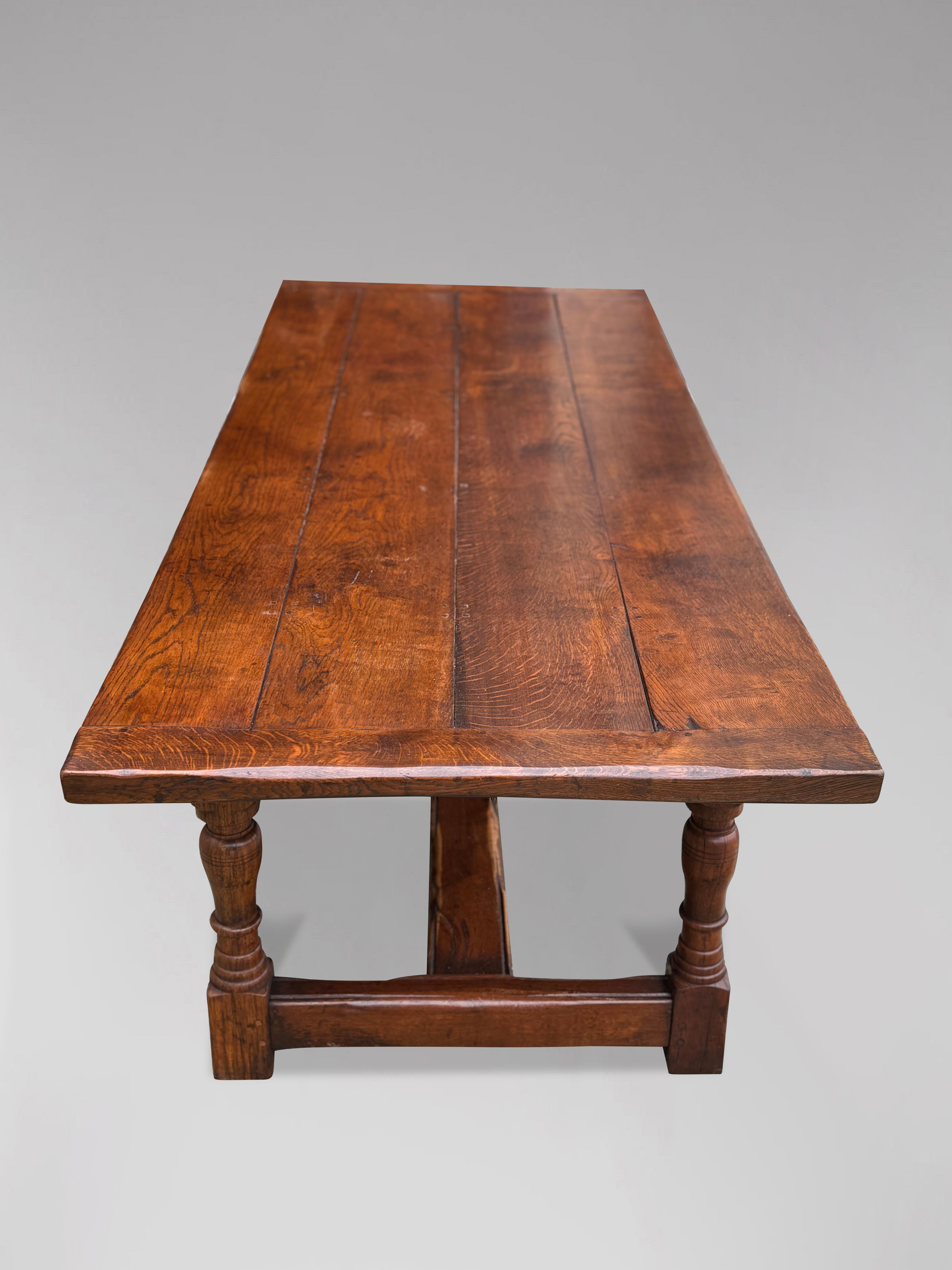 European Large Quality Oak Refectory Dining Table