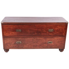 Large Quality Victorian Mahogany Military Chest