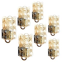 Large Quantity Glass Wall Lights Sconces by Helena Tynell for Glashütte, 1960