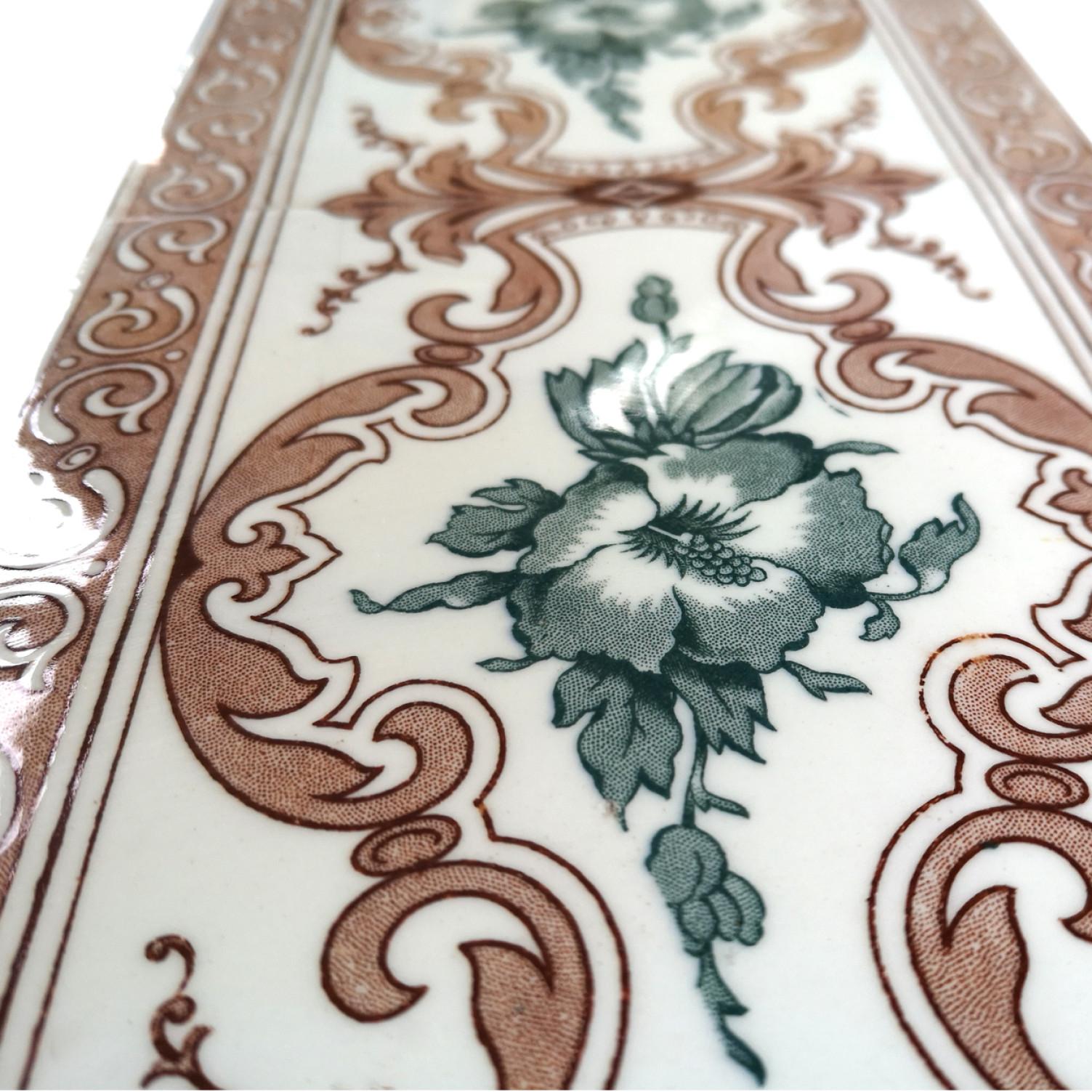 Large Quantity Glazed Antique Tiles For Sale at 1stDibs