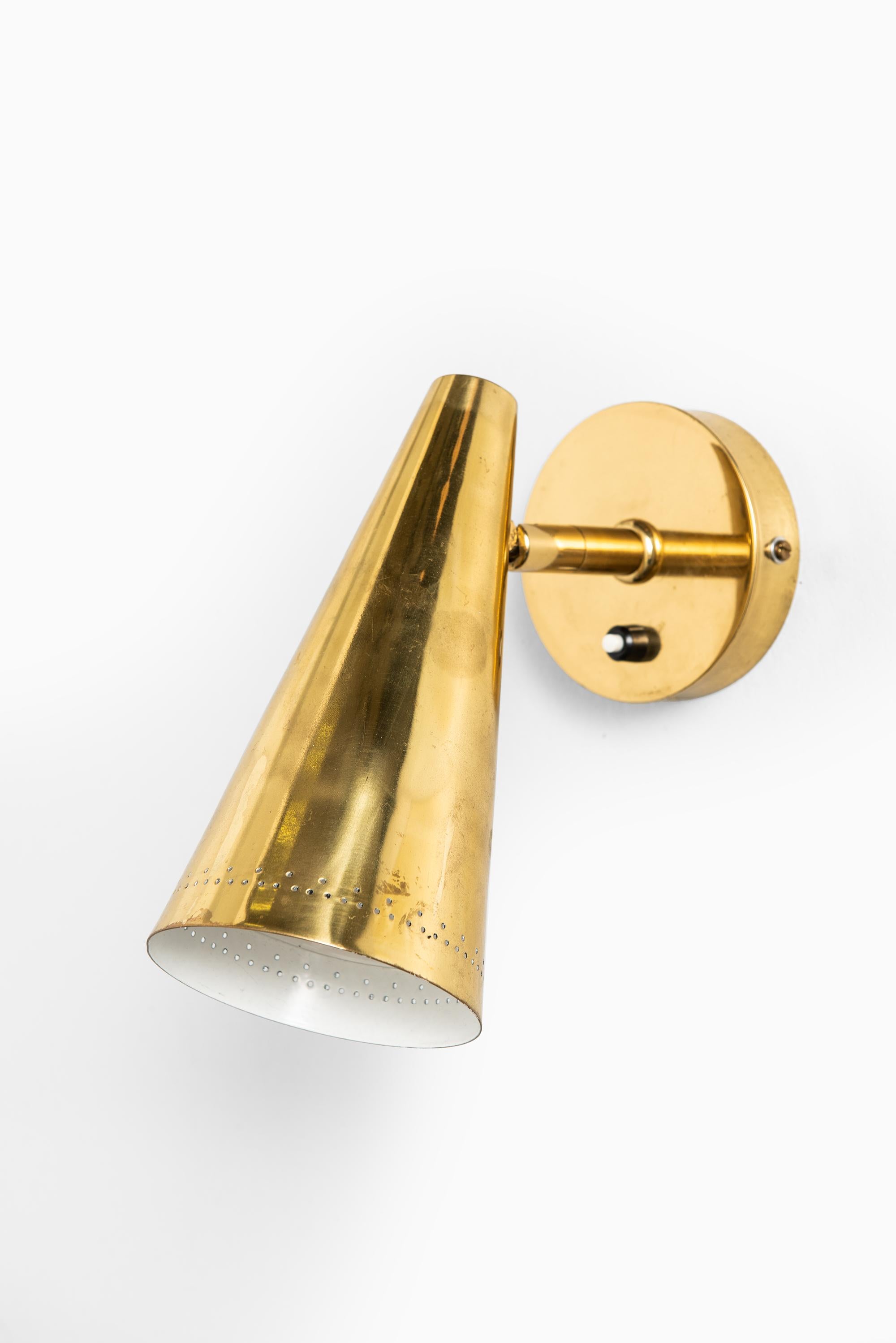 Scandinavian Modern Large Quantity Wall Lamps in Brass Attributed to Lisa Johansson-Pape