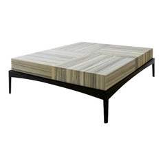 Large Quarry Coffee Table with Marble Top & Satin Black Base by Powell & Bonnell