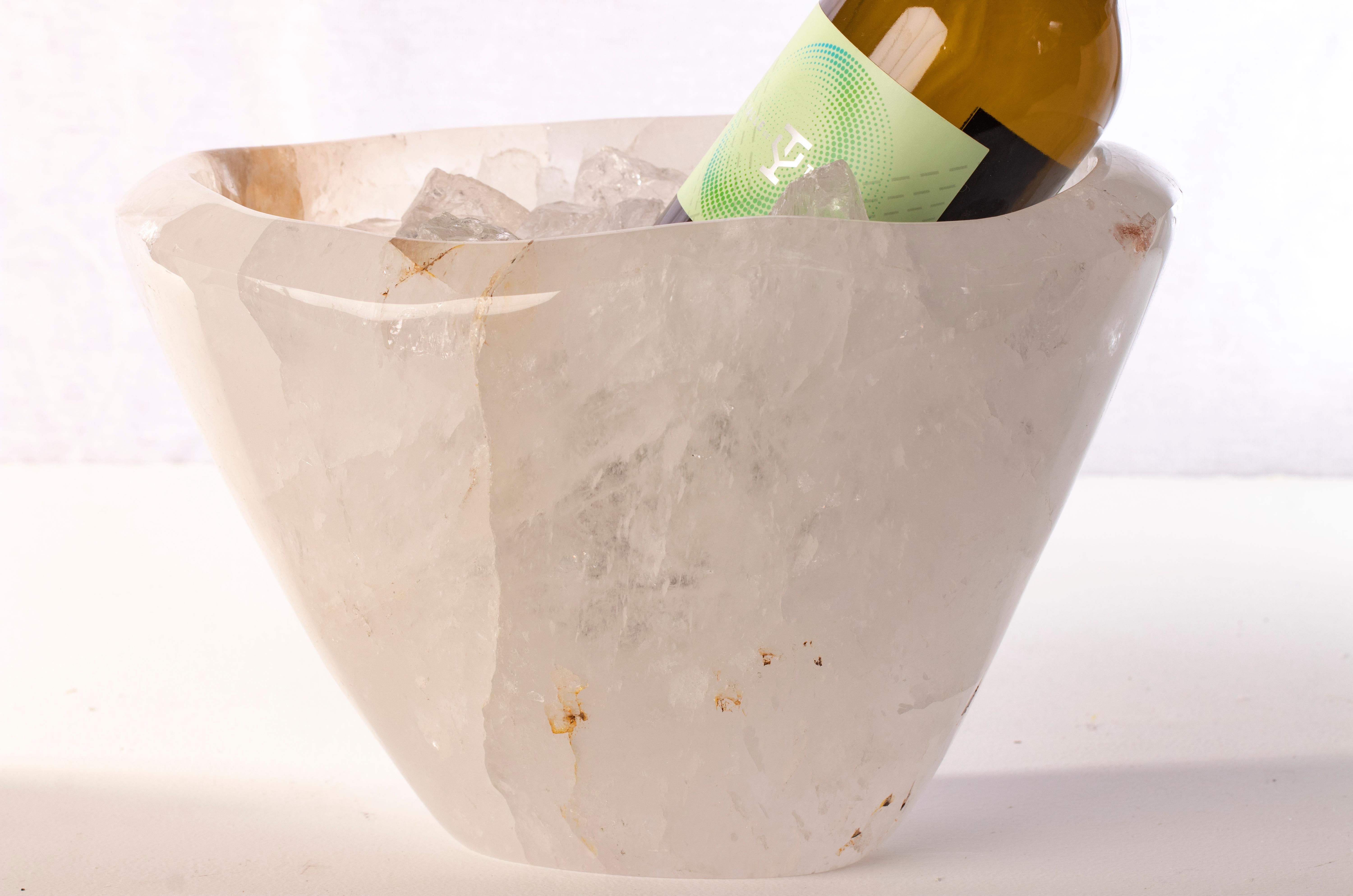 Grand bol à vin ou à champagne en quartz pour le seau à vin ou champagne de Madagascar Neuf - En vente à Polanco, CDMX