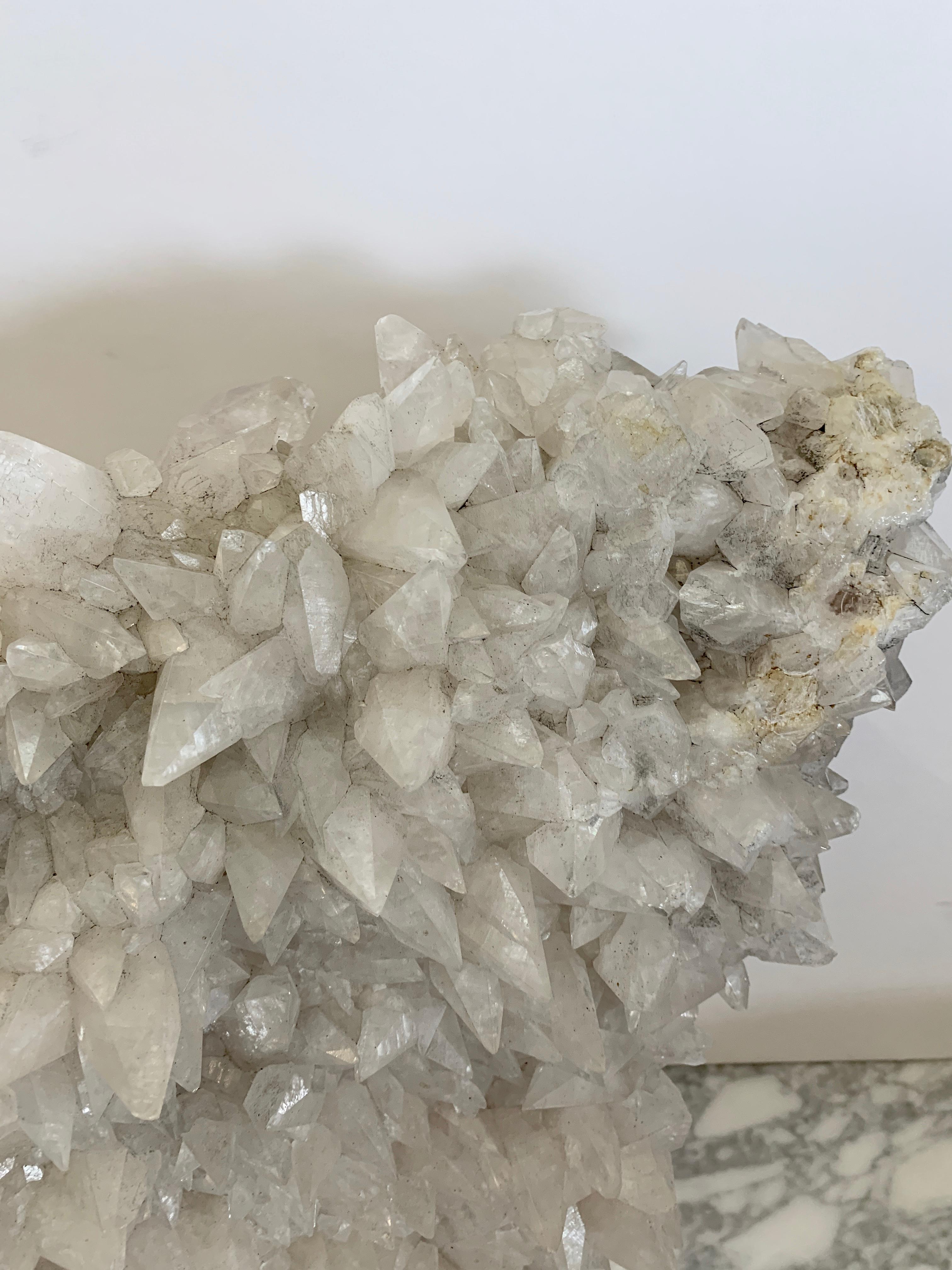 Brazilian Large Quartz Crystal Specimen on Lucite Base