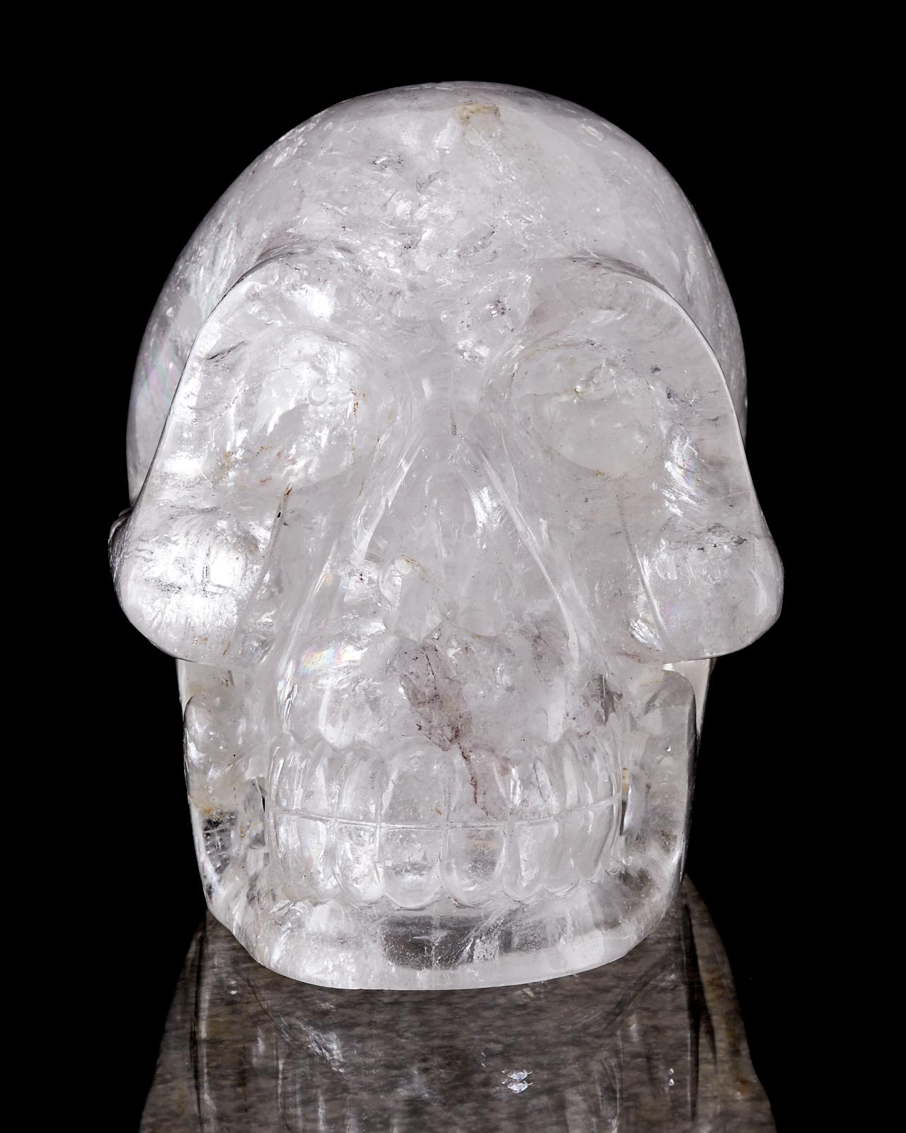 Primitive Large Quartz Rock Crystal Skull Sculpture