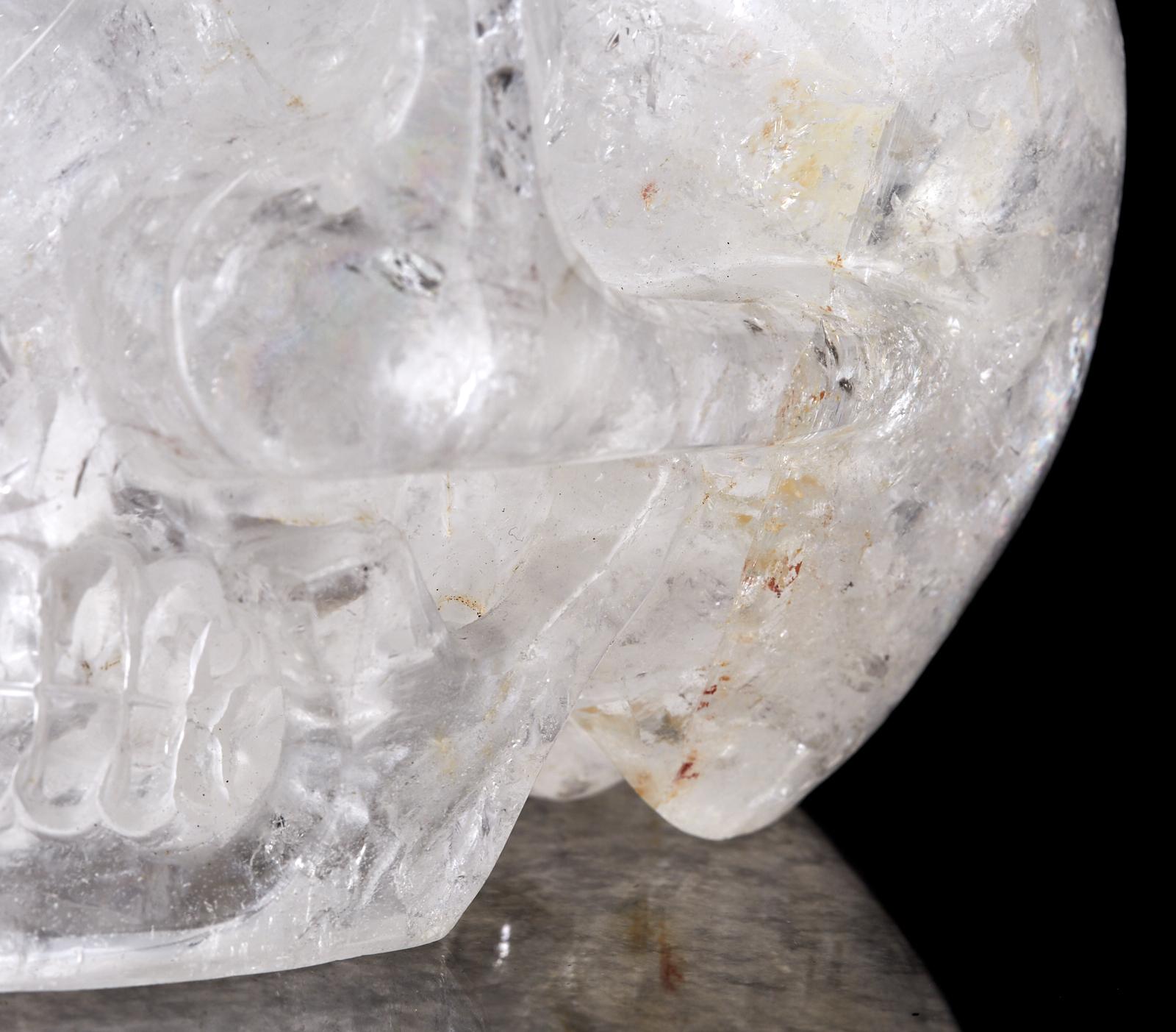 Large Quartz Rock Crystal Skull Sculpture In Good Condition In Rio Vista, CA