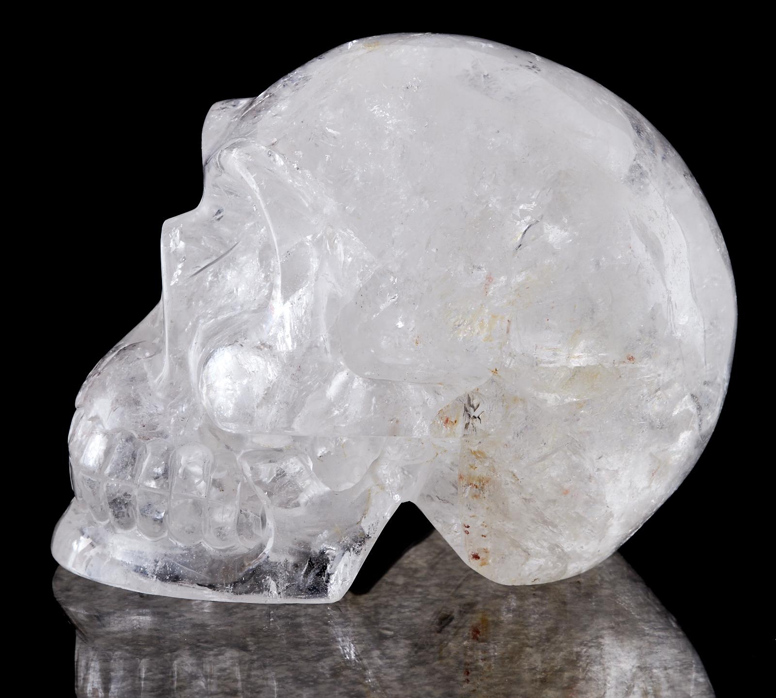 20th Century Large Quartz Rock Crystal Skull Sculpture