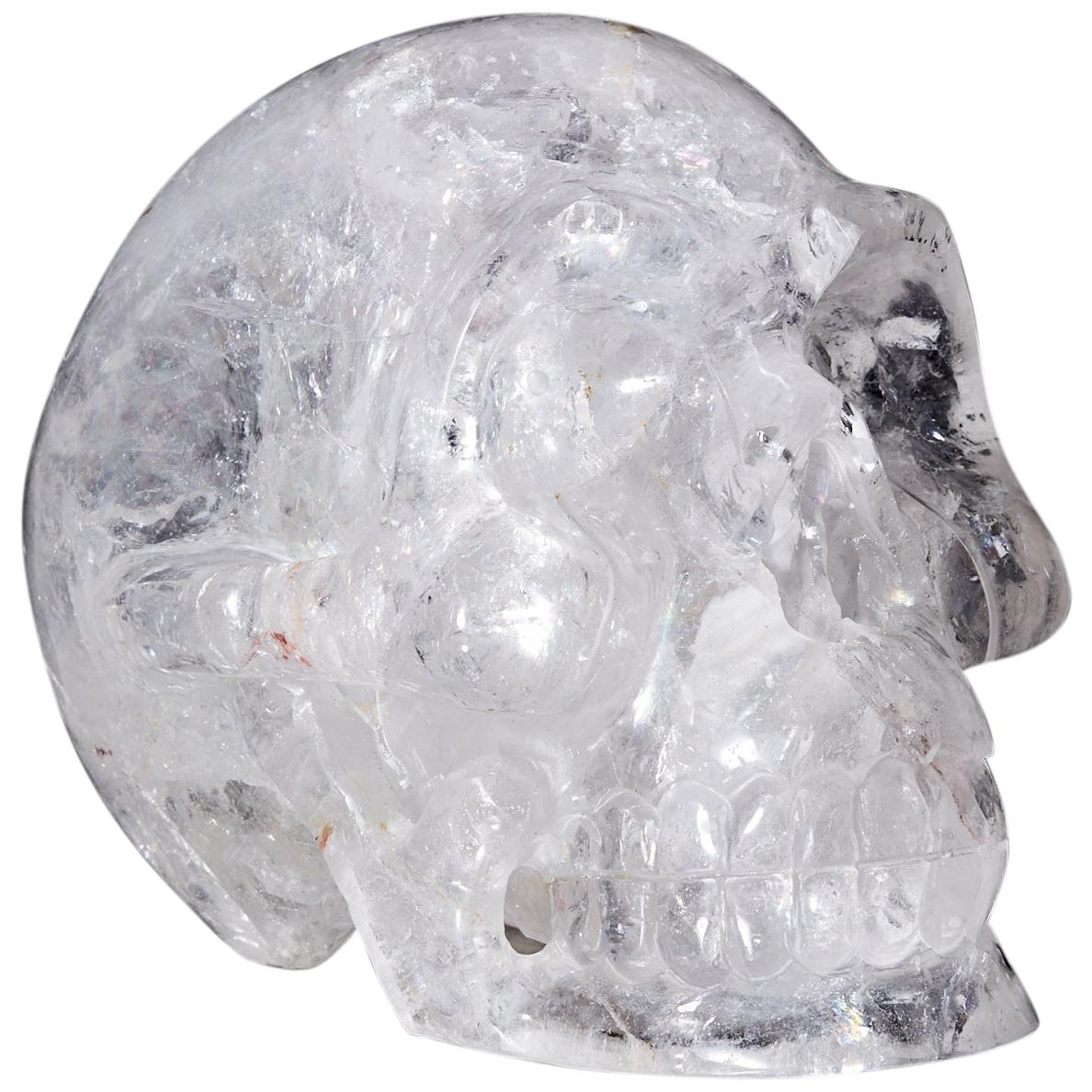 Large Quartz Rock Crystal Skull Sculpture