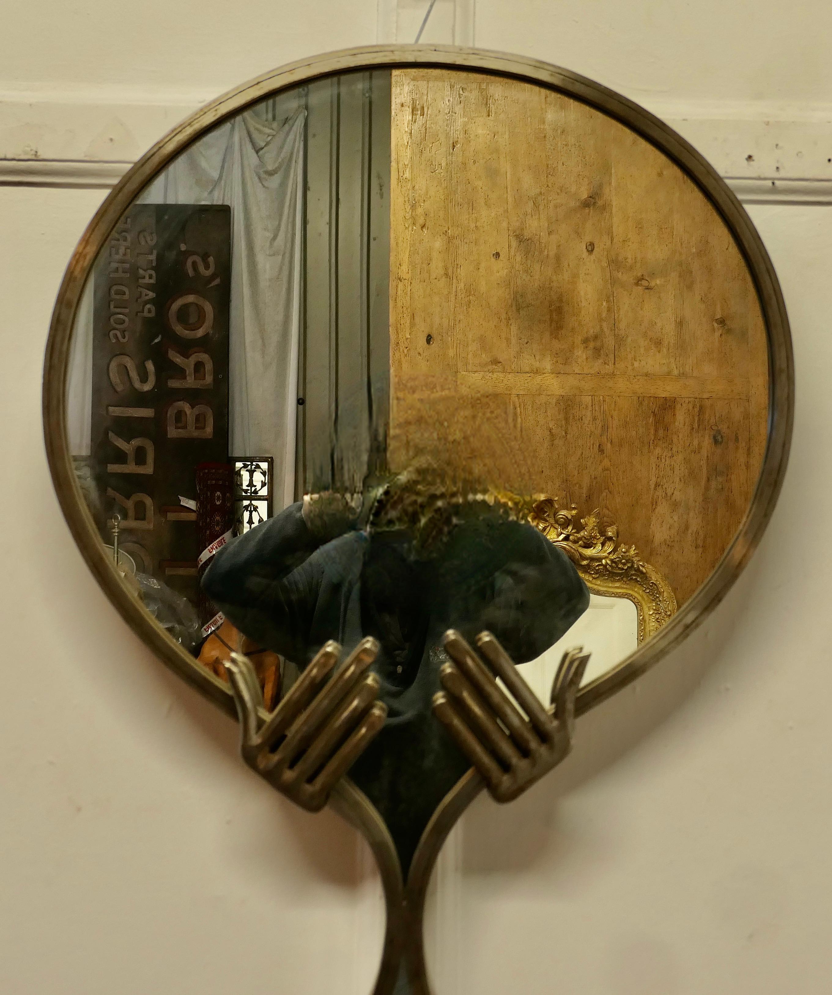 Large Quirky Mid Century One Off Designer Wall Mirror   A figure of 8 frame For Sale 2