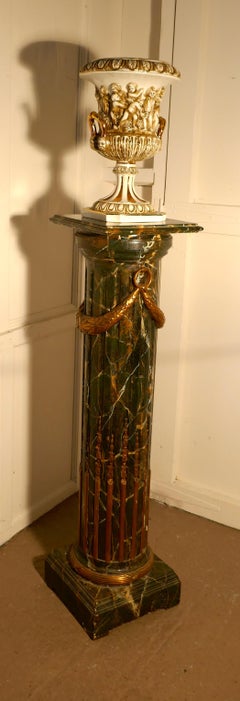 Large R Capodimonte Italian Porcelain Figural Urn, Vase