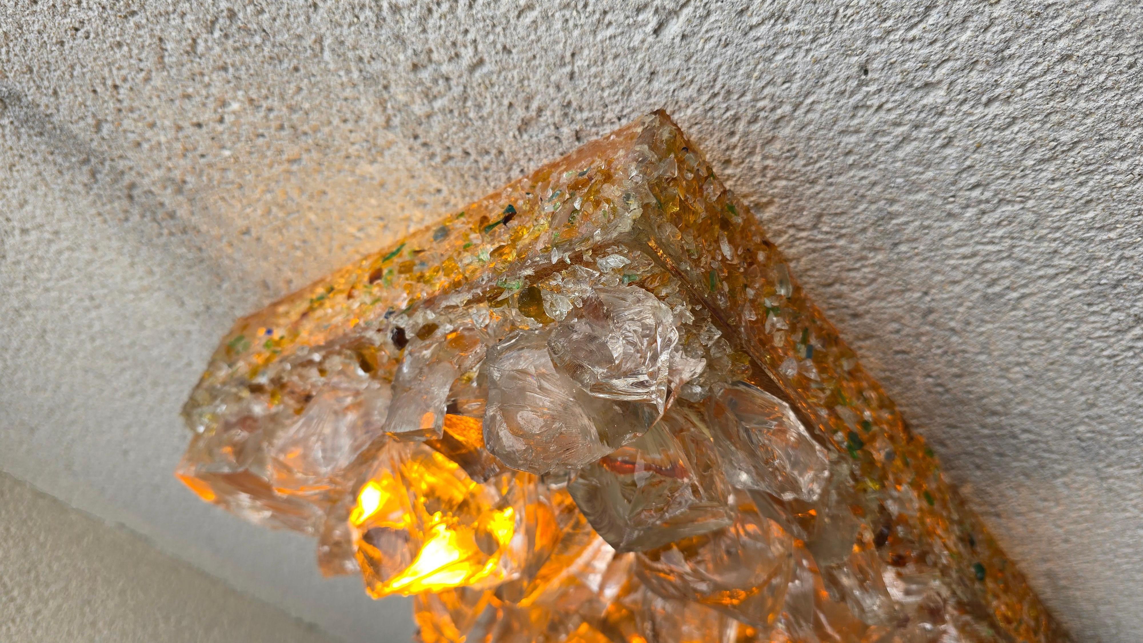 Aplique de cristal grande Raak Amsterdam Brutalist / Hollywood Regency, años 70 en venta 3