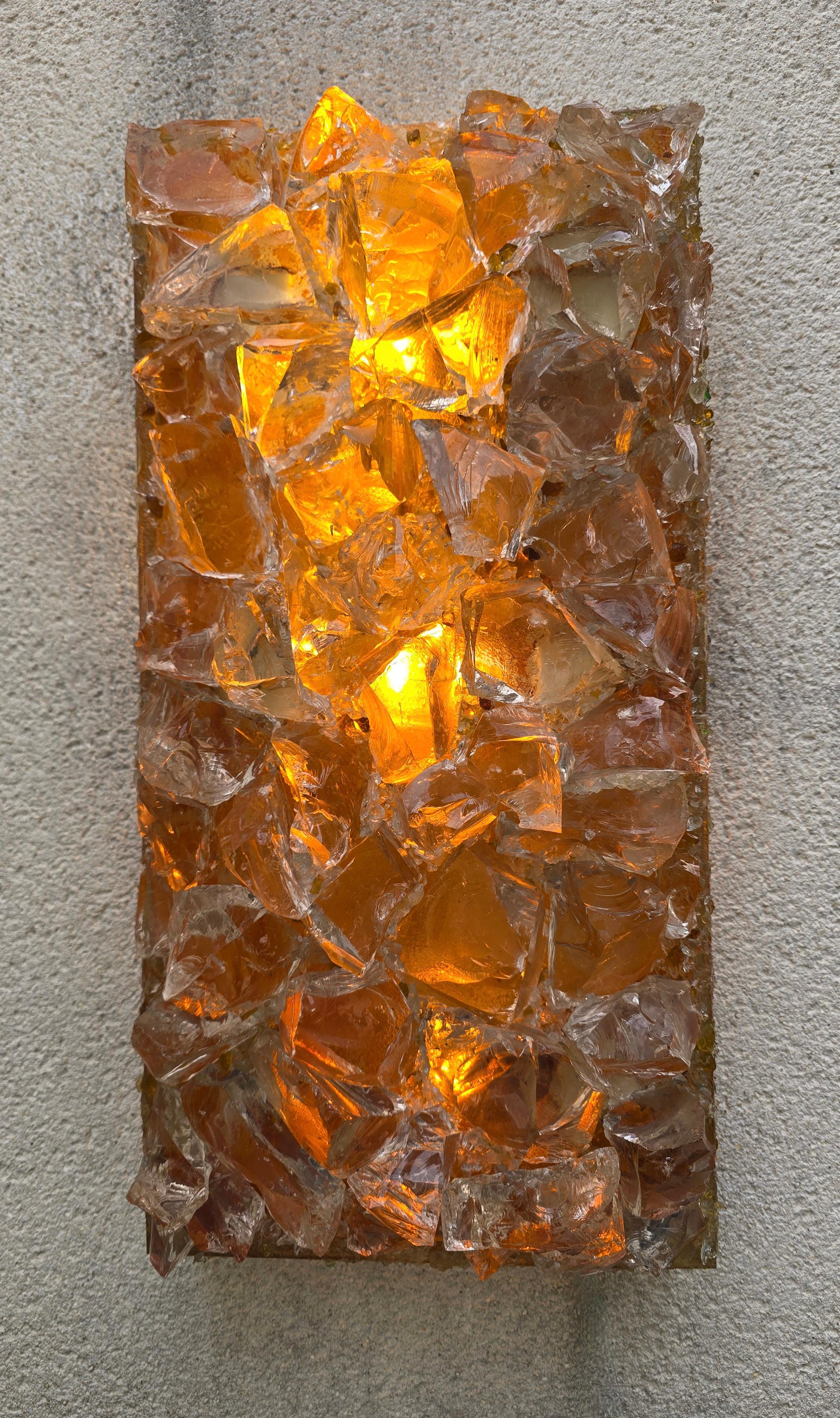 Aplique de cristal grande Raak Amsterdam Brutalist / Hollywood Regency, años 70 en venta 4