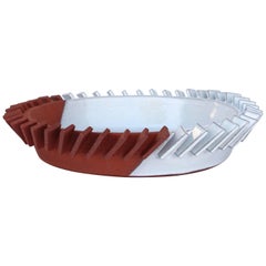 Large Radial Fin Tray in Terra Cotta by Ben Medansky