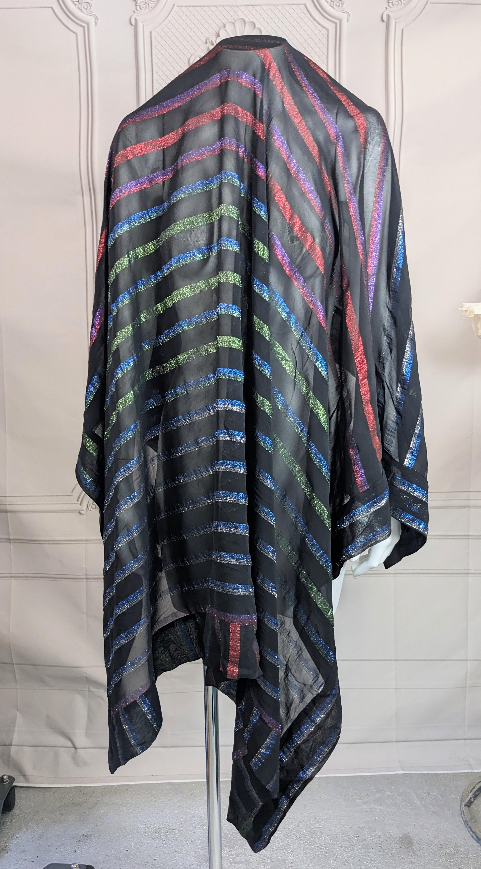 Large Rainbow Chiffon Lurex Shawl in vendita 6