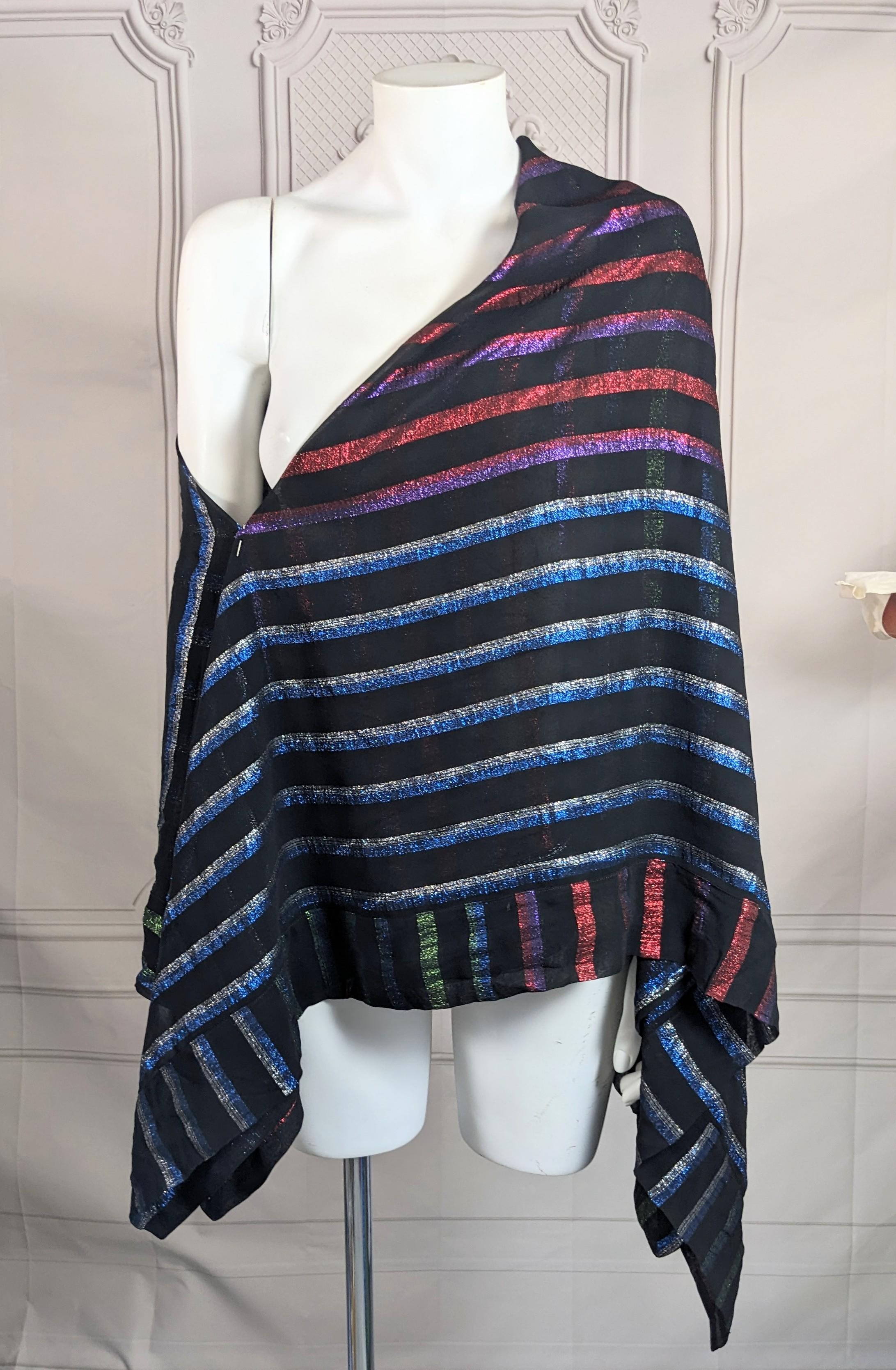 da uomo o donna Large Rainbow Chiffon Lurex Shawl in vendita