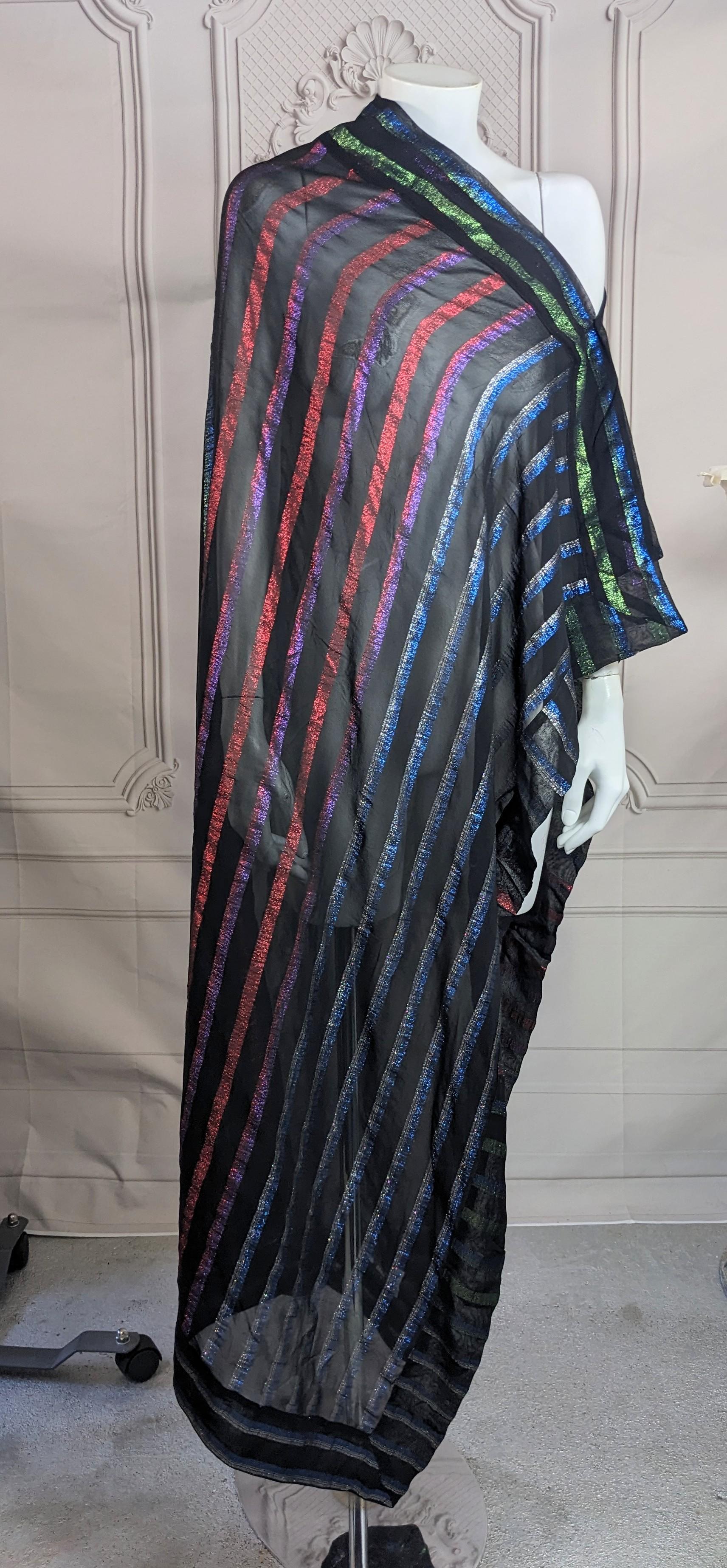 Large Rainbow Chiffon Lurex Shawl in vendita 2