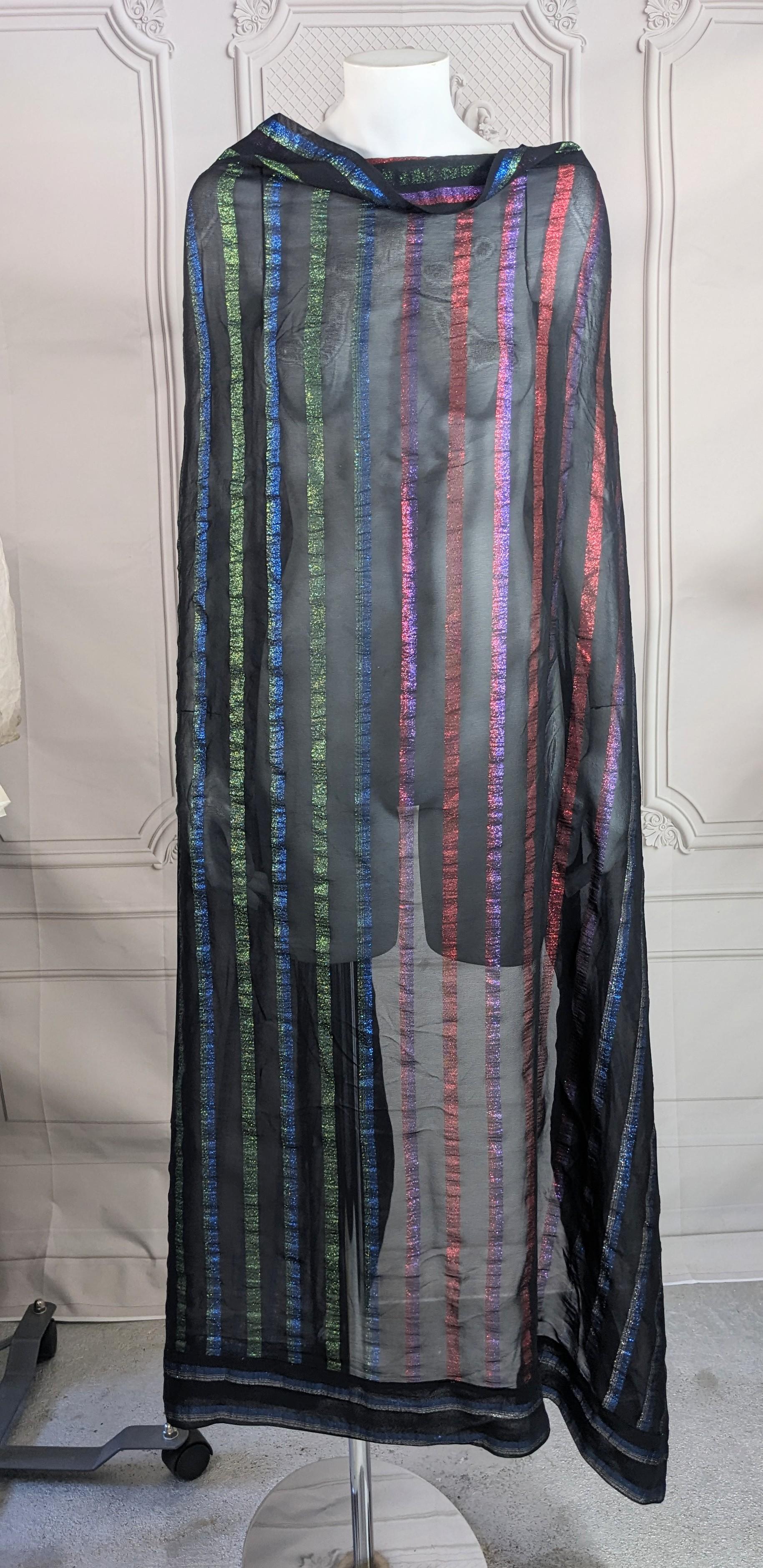 Large Rainbow Chiffon Lurex Shawl in vendita 3