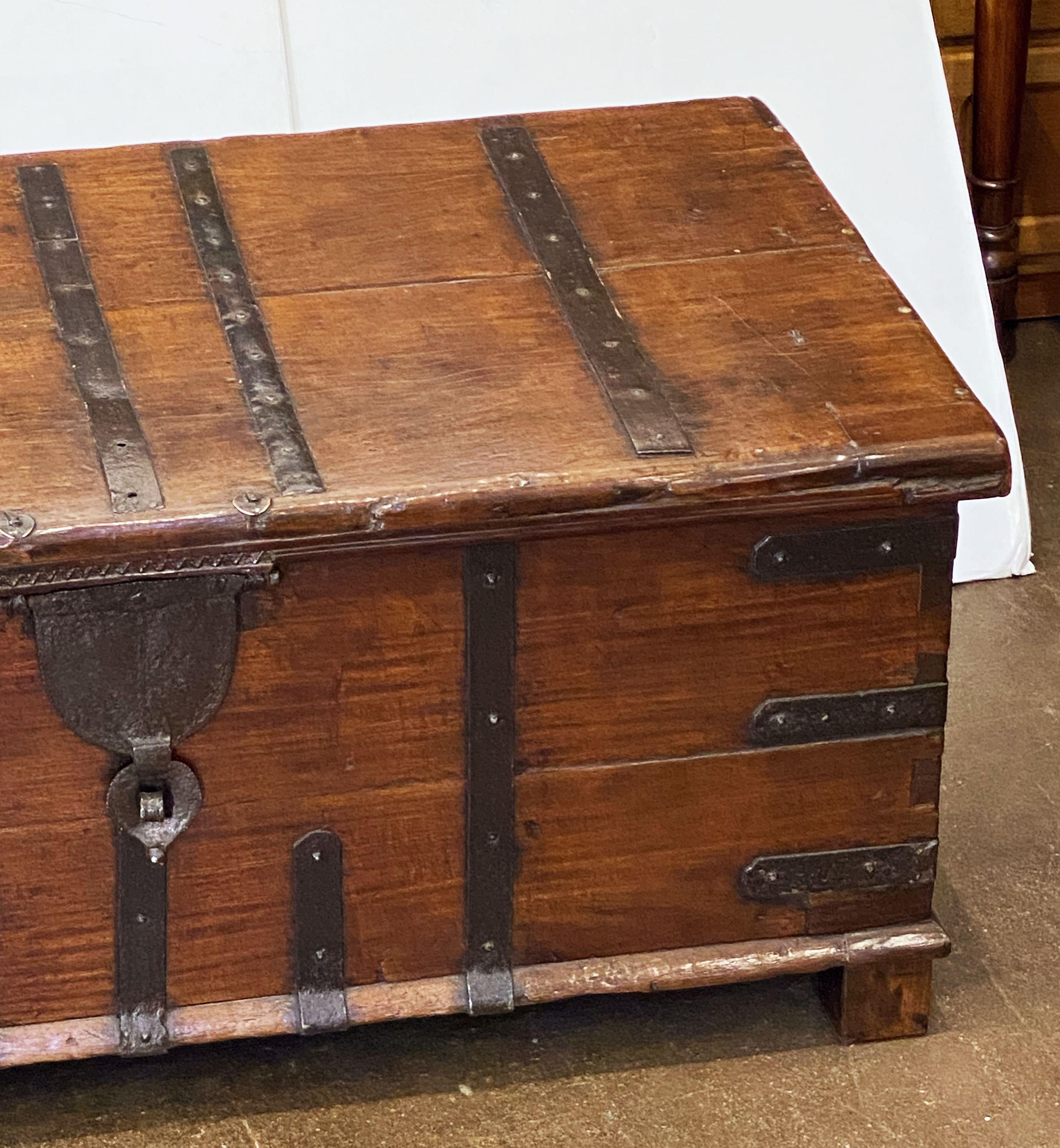 Large Rajasthan Trunk of Iron and Teak from British Colonial India 'The Raj' 1
