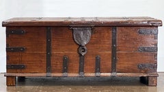 Large Rajasthan Trunk of Iron and Teak from British Colonial India 'The Raj'