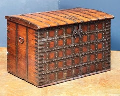 Large Rajasthan Trunk of Iron-Bound Hardwood - British Colonial India 'The Raj'