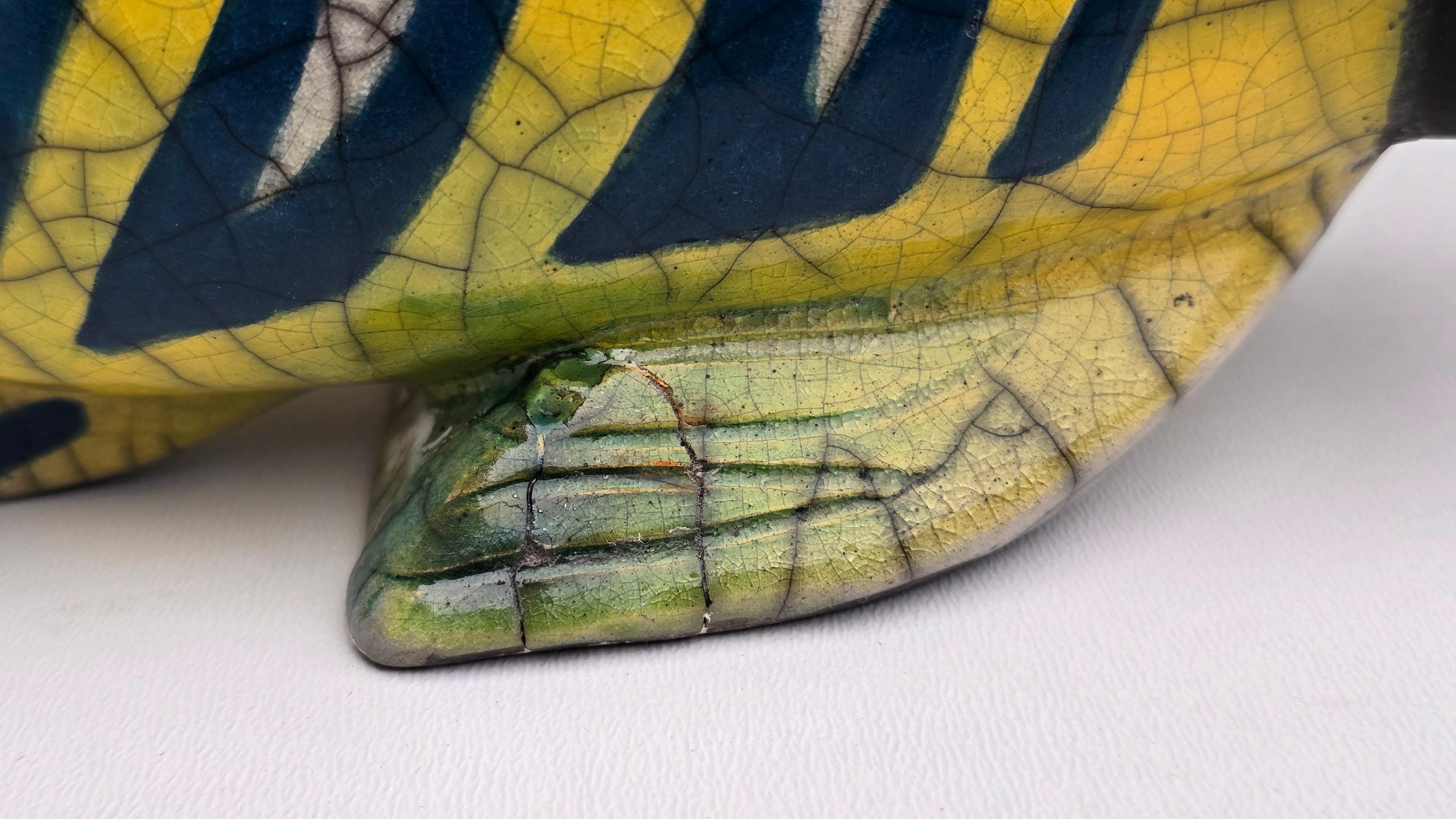 Grande scultura di pesce in ceramica Raku, Ceramica da Studio realizzata a mano, anni '80-2000 in vendita 5