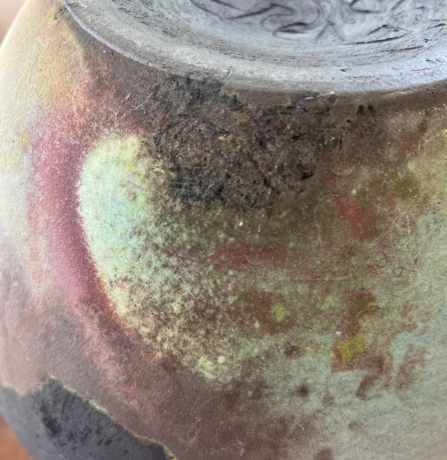 Gran vasija de cerámica de rakú de Andrew Berends en venta 5