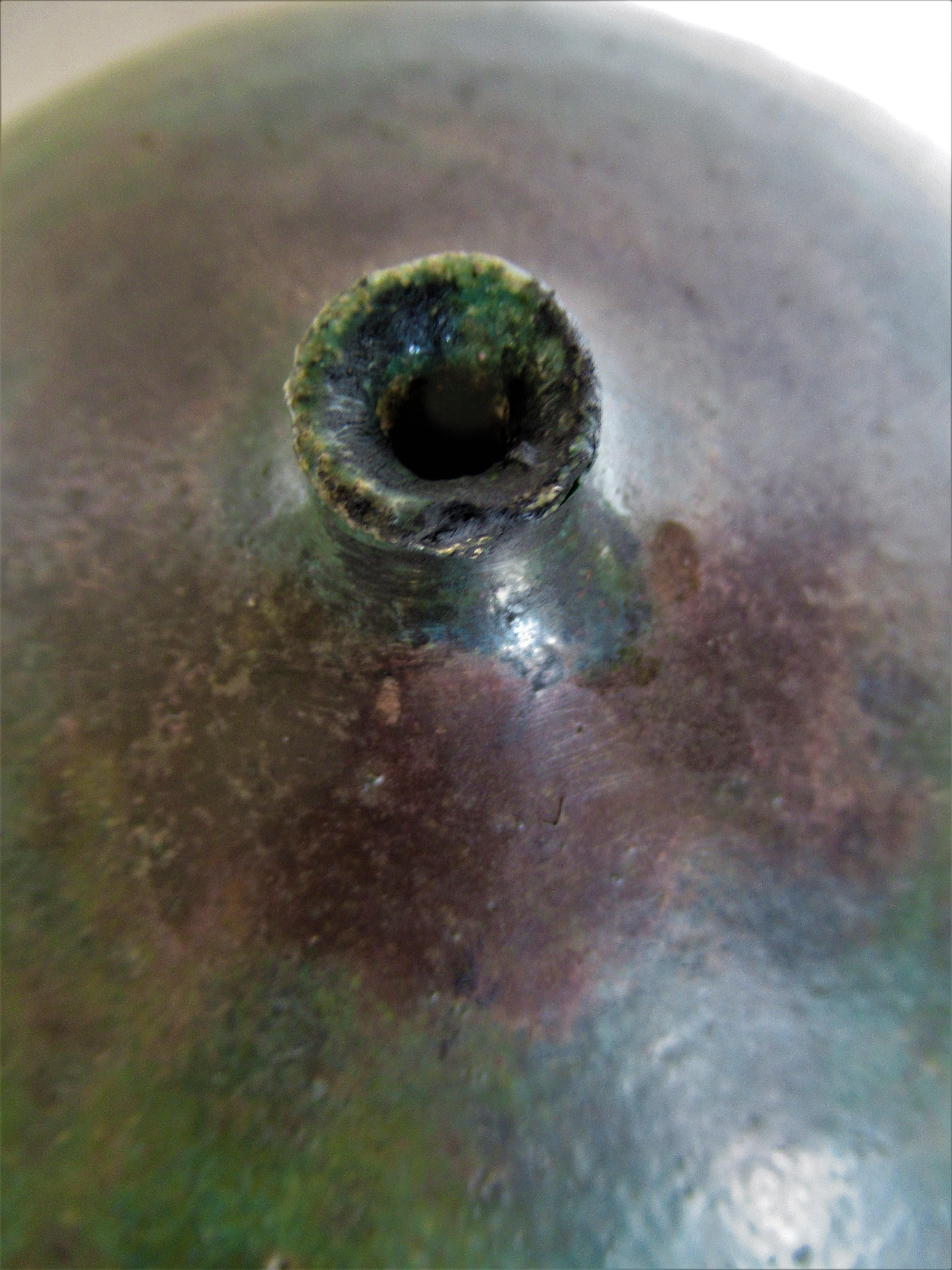 Large Fire Glazed Raku Pottery Weed Pot Vase by Nancy Jurs 3