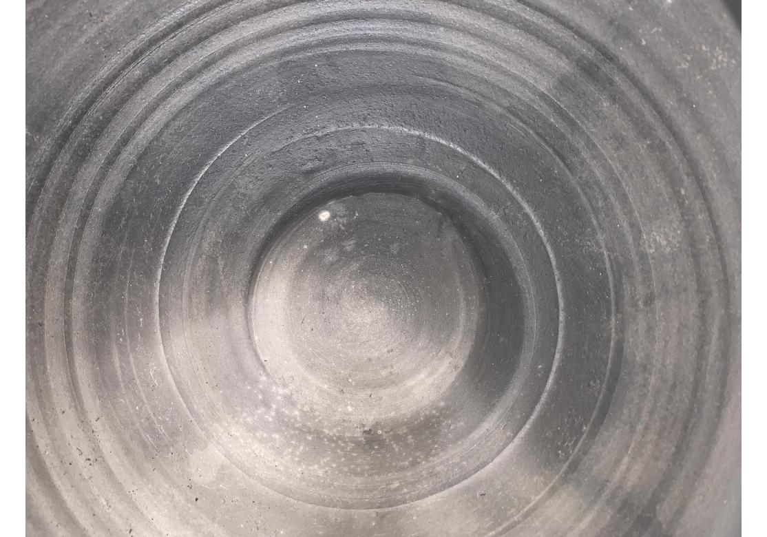 Large Raku Pottery Bulbous Form Vase For Sale 2