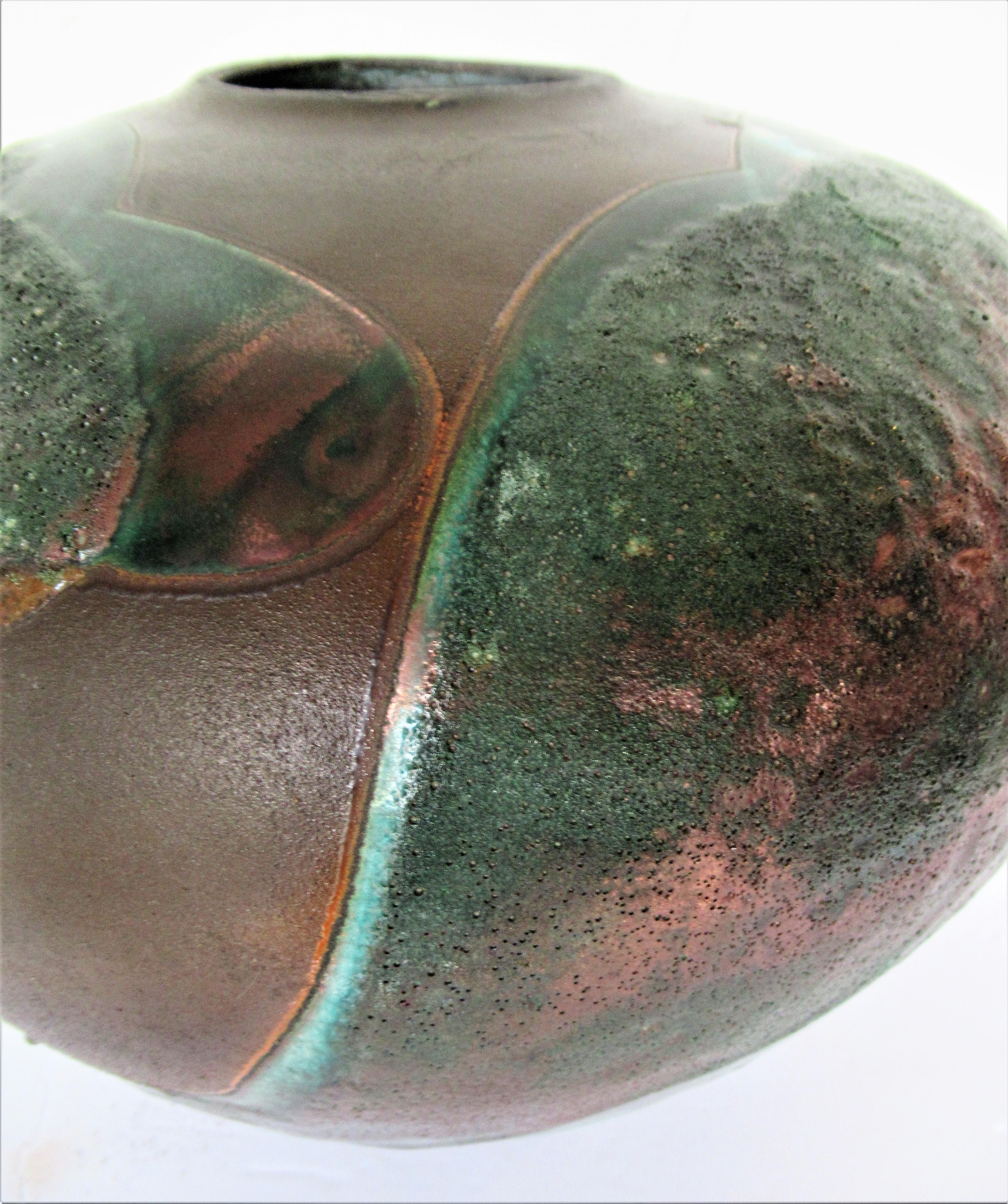 Tony Evans Large Raku Fired Pottery Vase 1