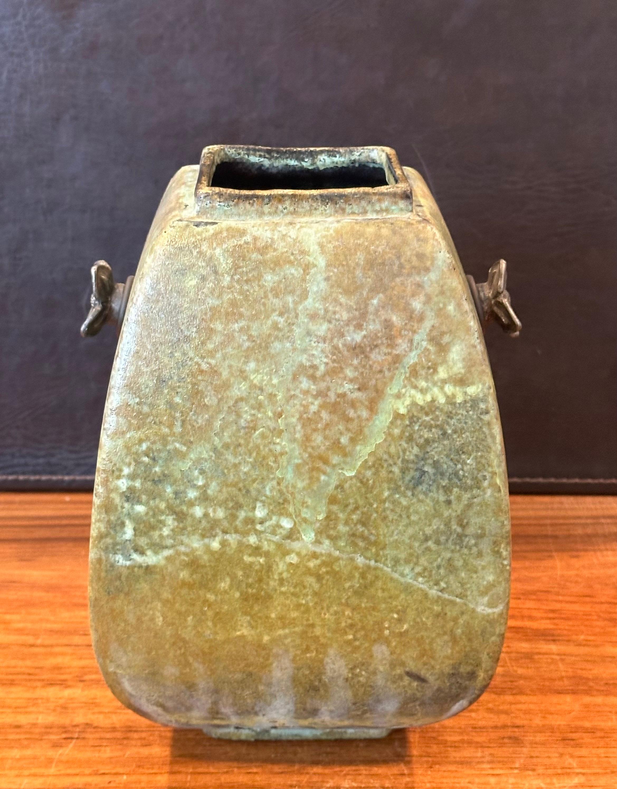 Large Raku Pottery Vase by Tony Evans In Good Condition For Sale In San Diego, CA