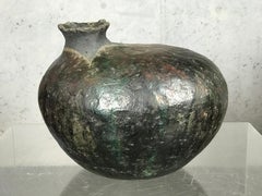 Large Raku Pottery Vase Pot by Listed Artist Charles 'Charlie' Brown