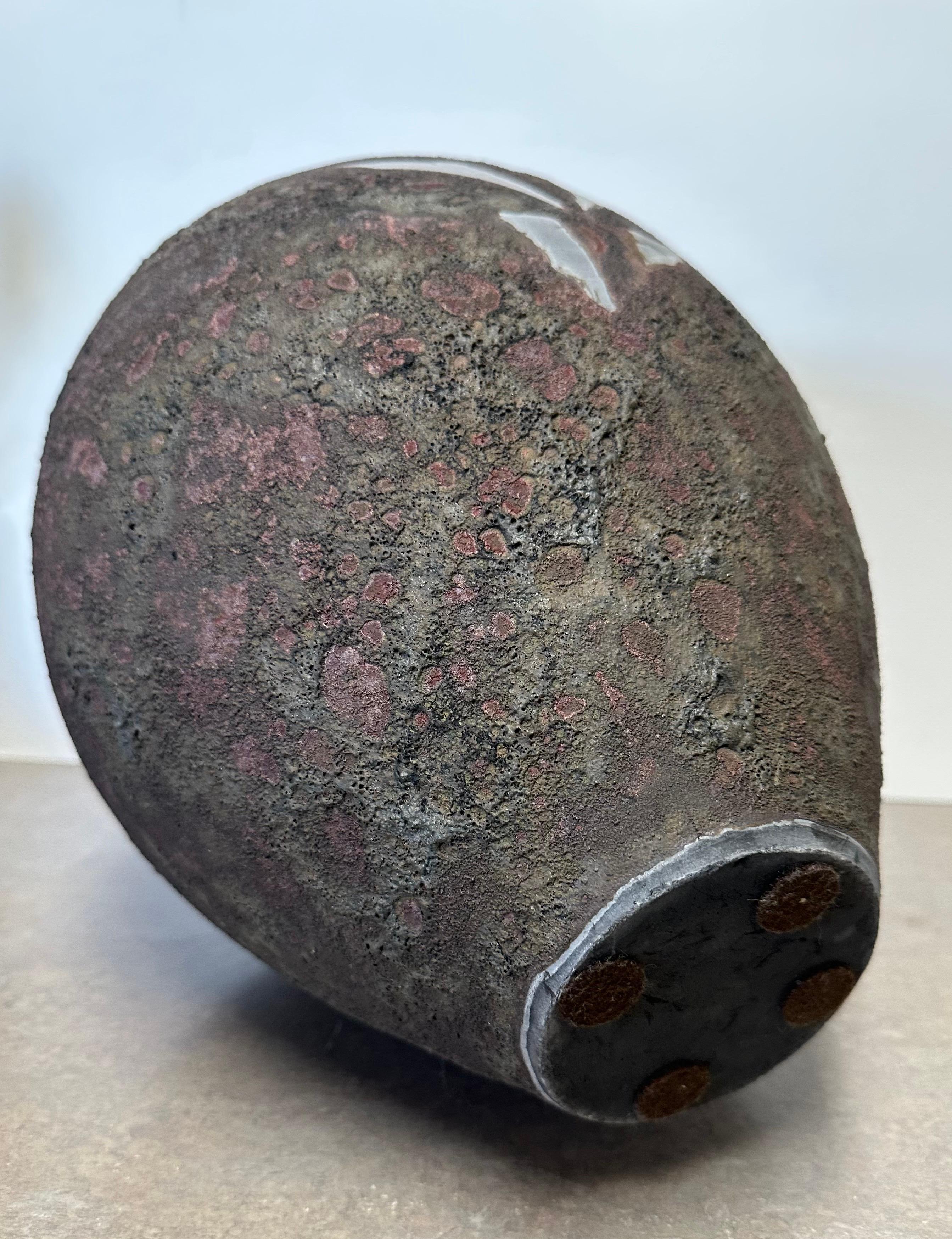 Large Raku Studio Pottery Vase in the Style of Andersen Design For Sale 2