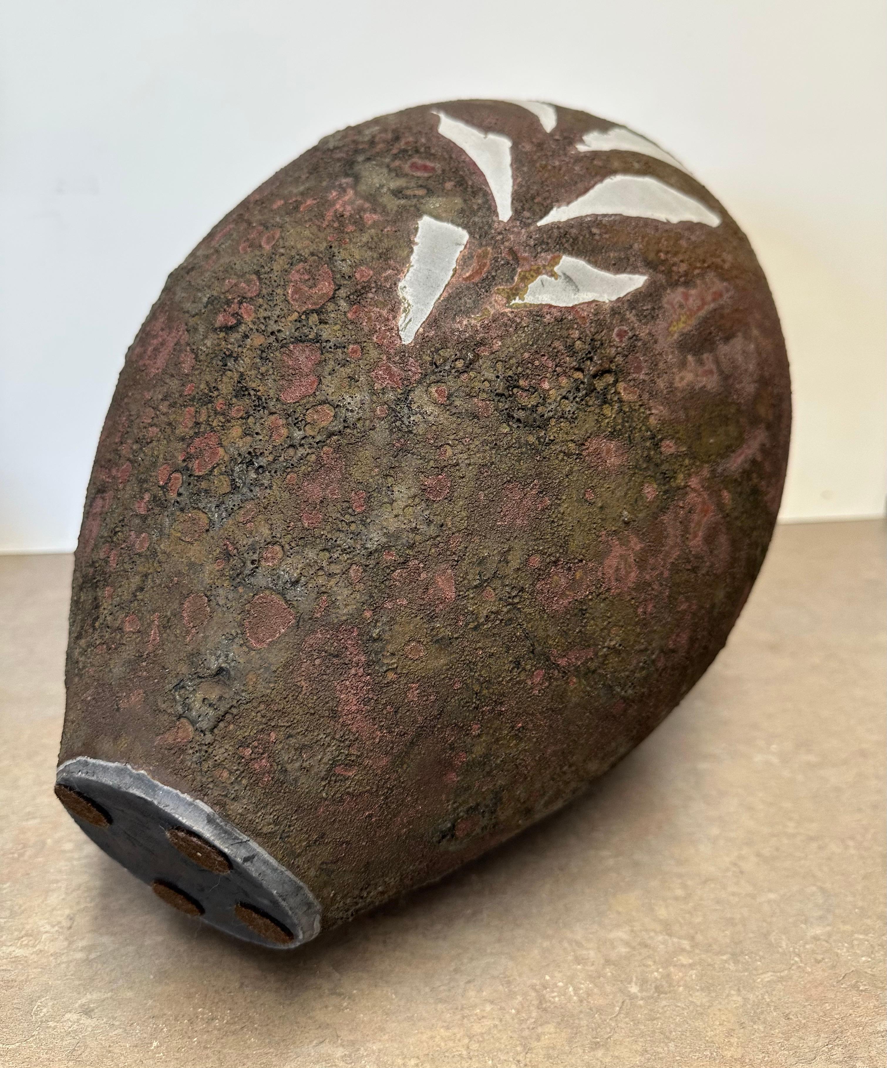 Large Raku Studio Pottery Vase in the Style of Andersen Design For Sale 3