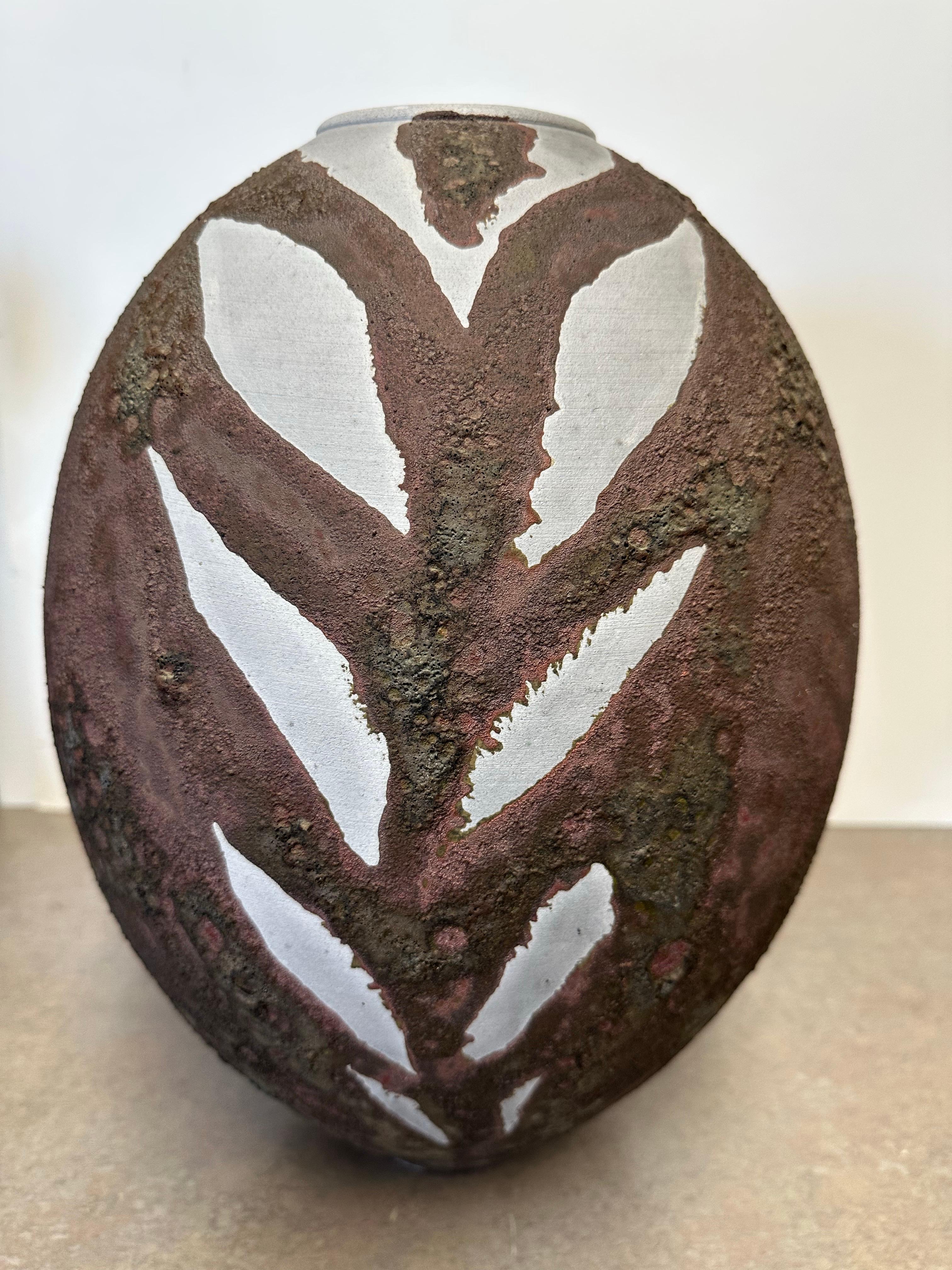 Large Raku Studio Pottery Vase in the Style of Andersen Design For Sale 6