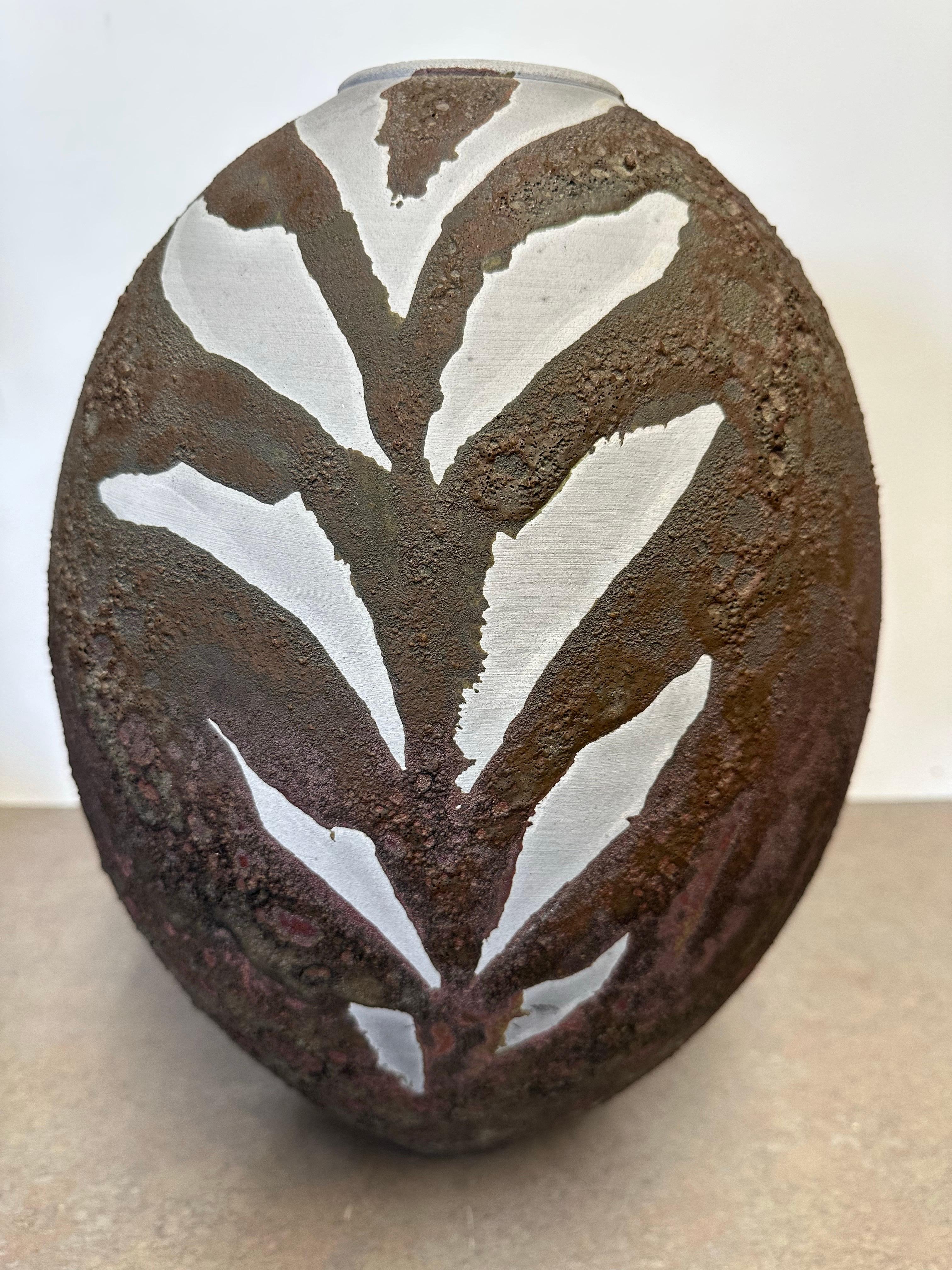 Large Raku Studio Pottery Vase in the Style of Andersen Design For Sale 1