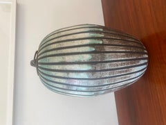 Large Raku urn by American ceramist and artist Dan Leonette