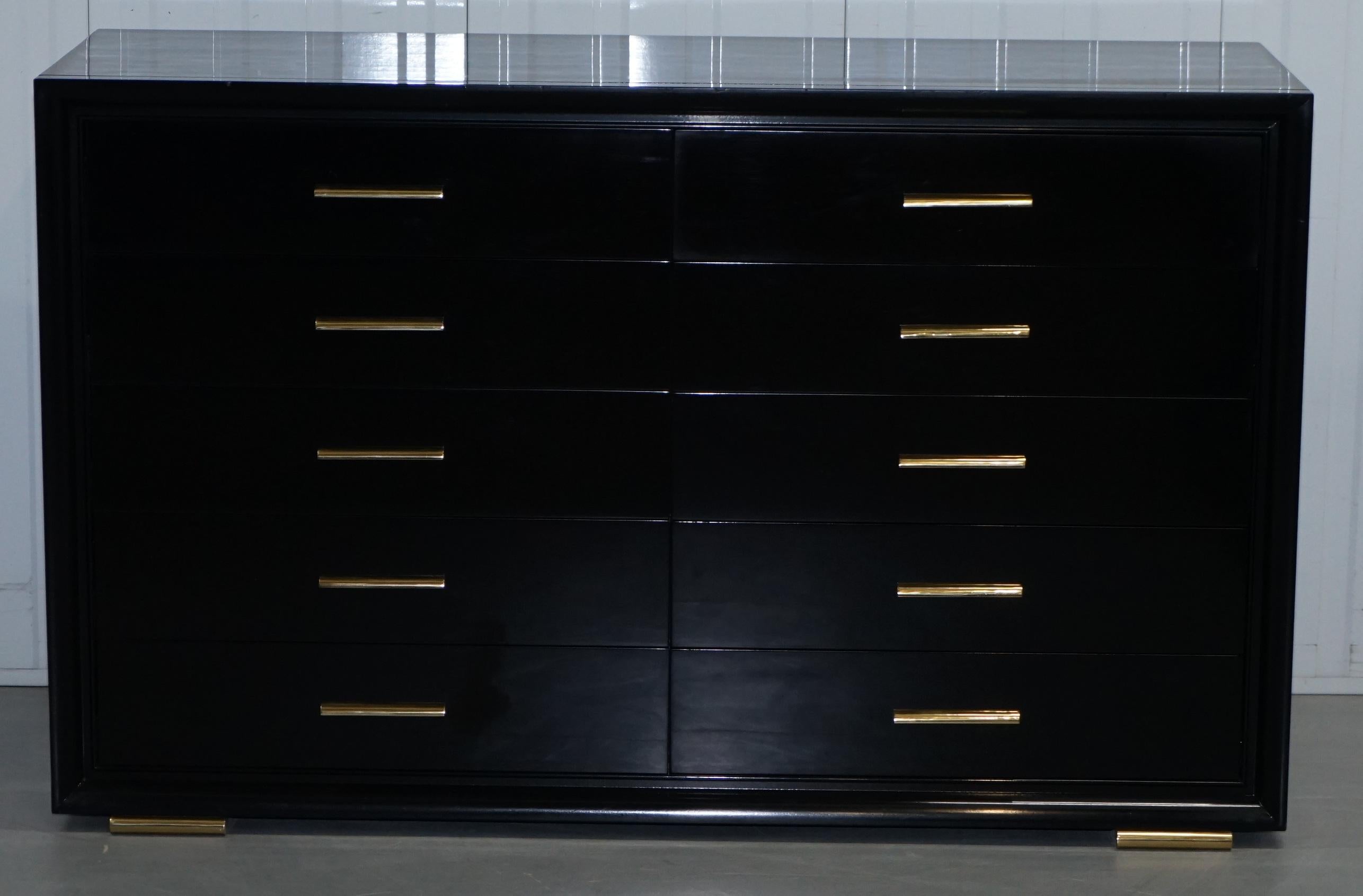 black and gold chest of drawers