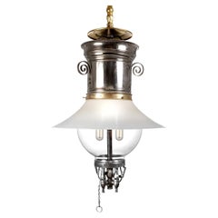 Antique Large Rare 1901 Humphrey Gas Lamp - Electrified