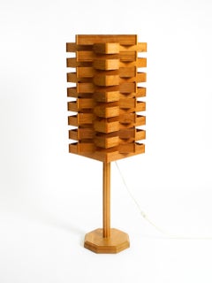 Große, seltene 1960er Kieferfurnier Steh- oder Tischlampe - skandinavische Produktion