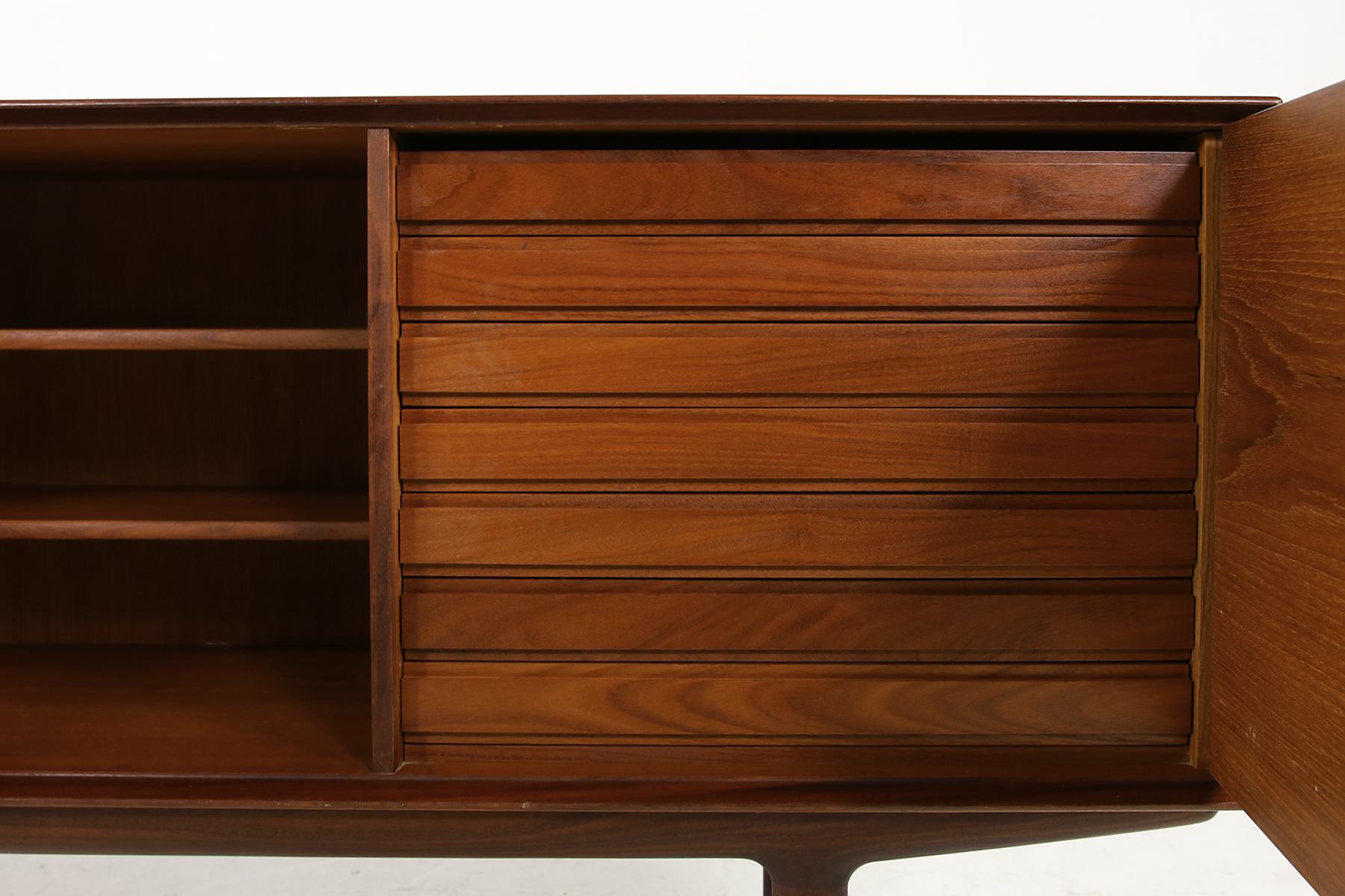 Mid-20th Century Large & Rare 1960s Teak Sideboard by Fredrik Kayser Scandinavian Modern Design 