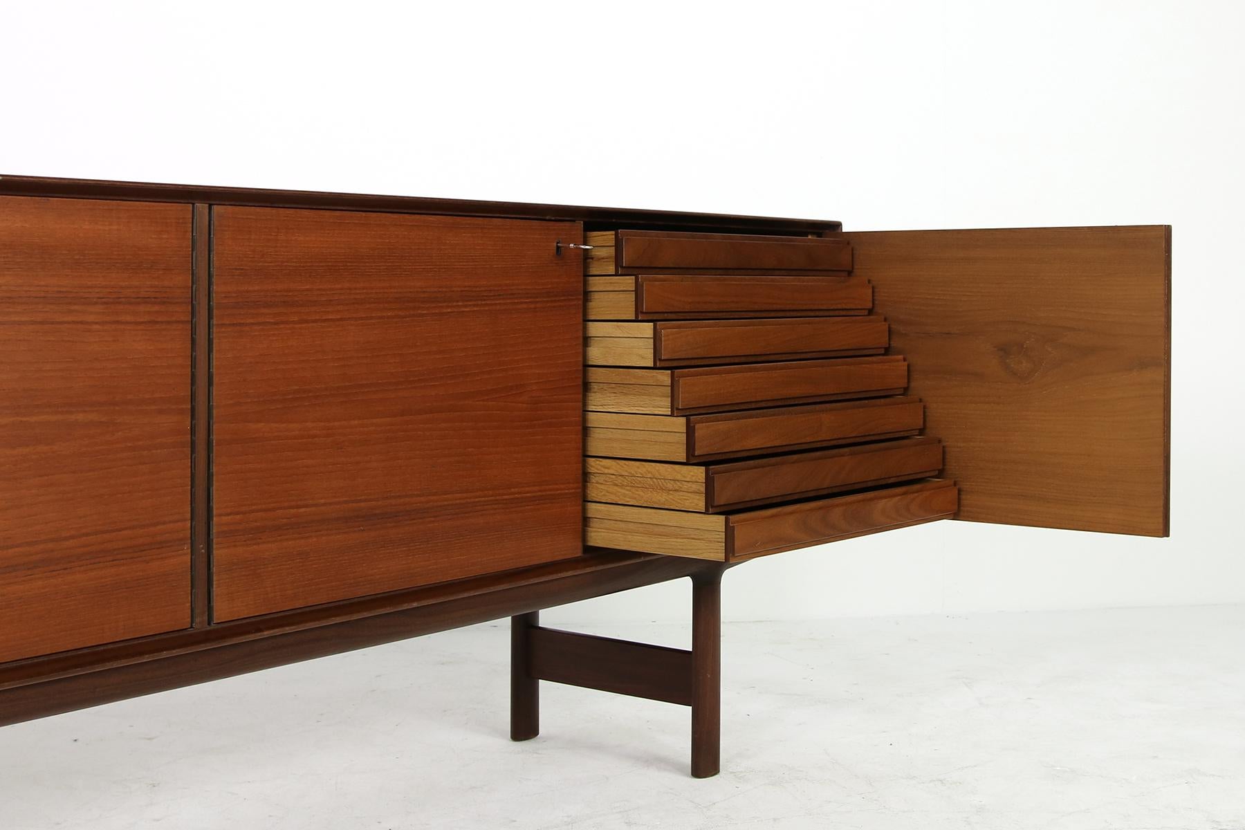 Large & Rare 1960s Teak Sideboard by Fredrik Kayser Scandinavian Modern Design  1