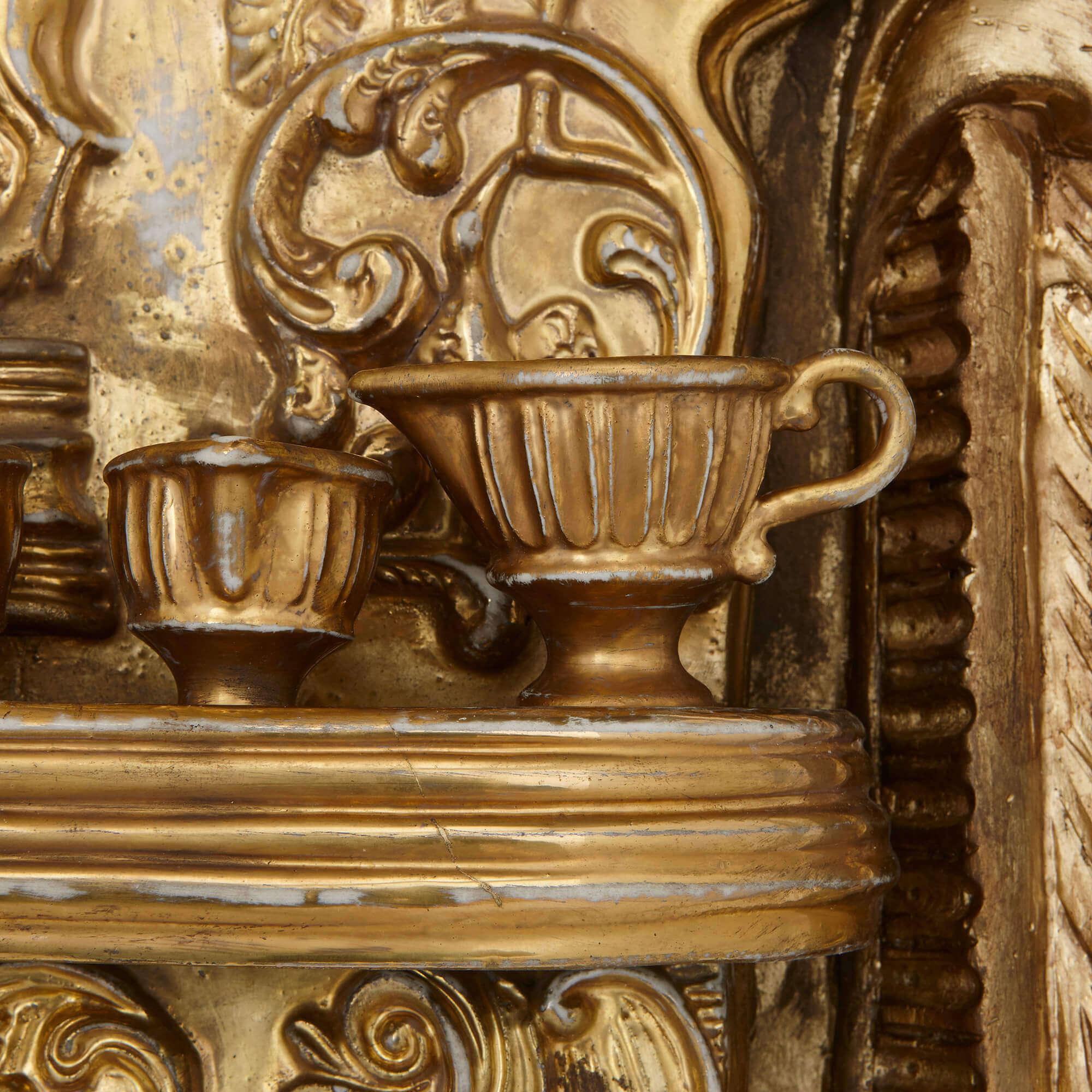 XIXe siècle Menorah Samson & Cie en porcelaine de Giltwood Antique French en vente