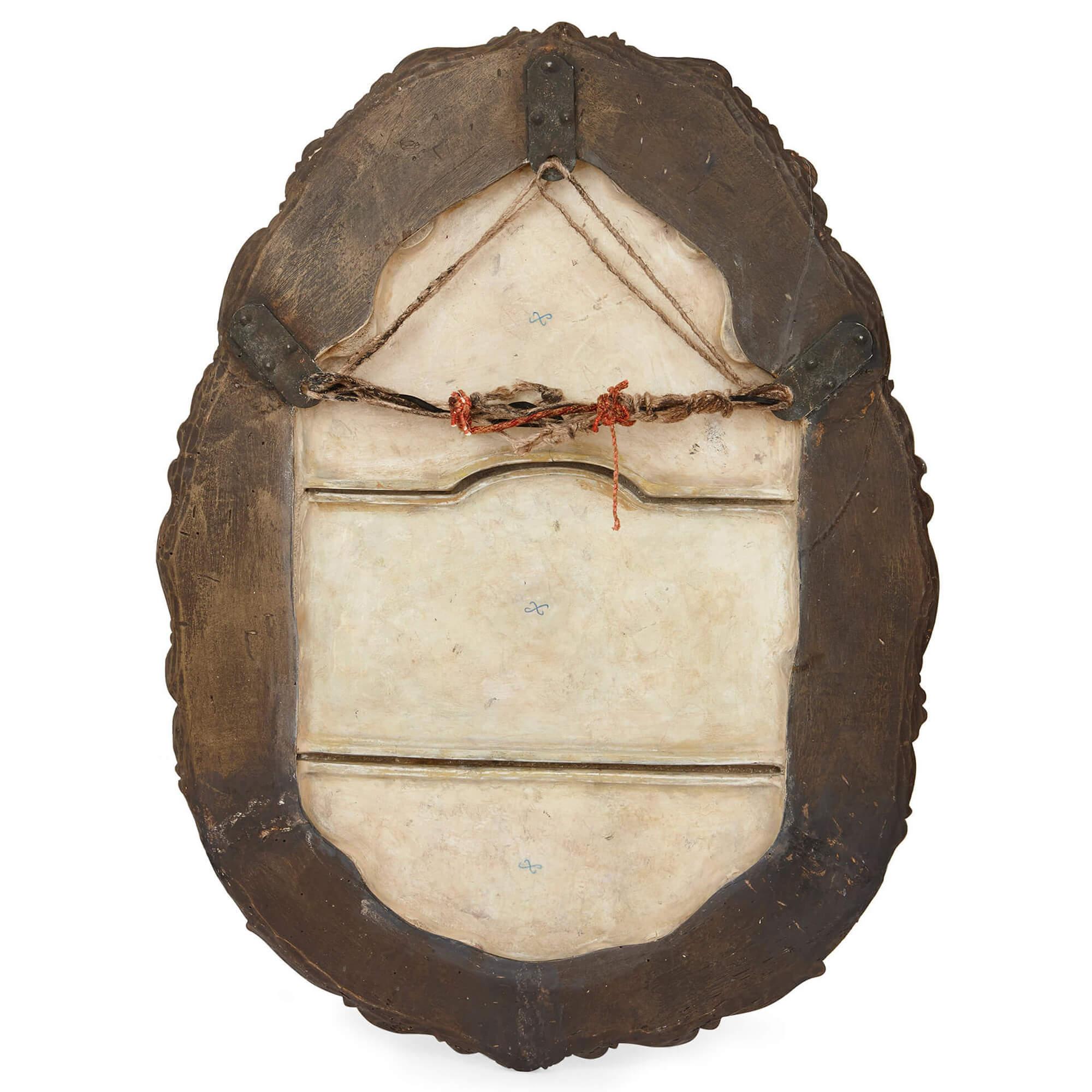 Menorah Samson & Cie en porcelaine de Giltwood Antique French en vente 1