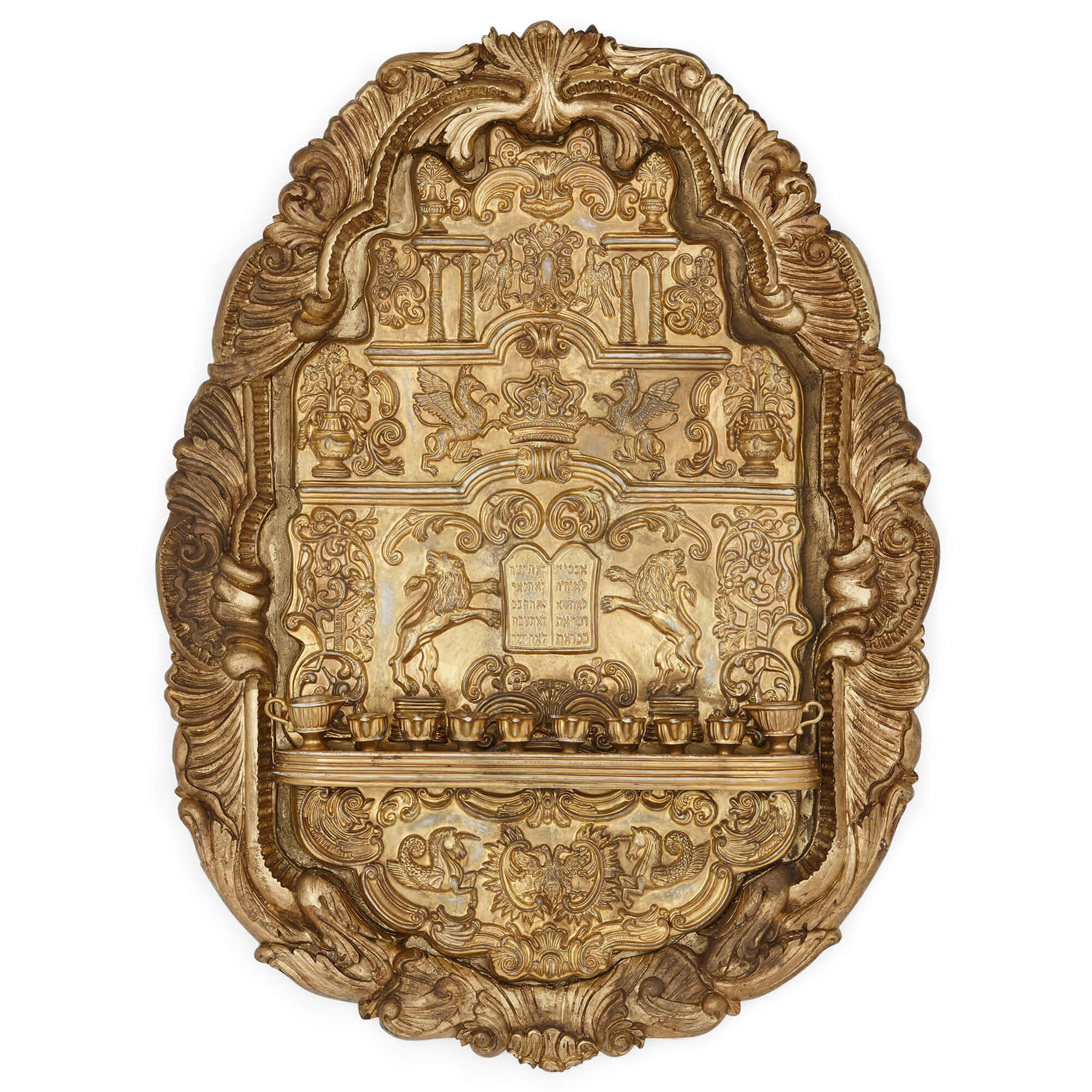 Menorah Samson 
Cie en porcelaine de Giltwood Antique French en vente