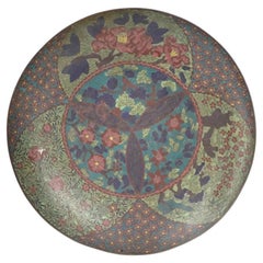 Large Rare Antique Japanese Cloisonne Enamel Plate