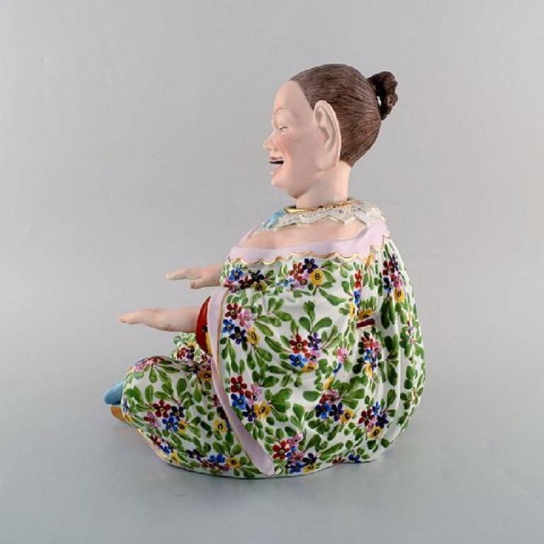 Large, Rare, Antique Meissen Pogade in Hand Painted Porcelain, Late 19th Century In Good Condition For Sale In Copenhagen, DK